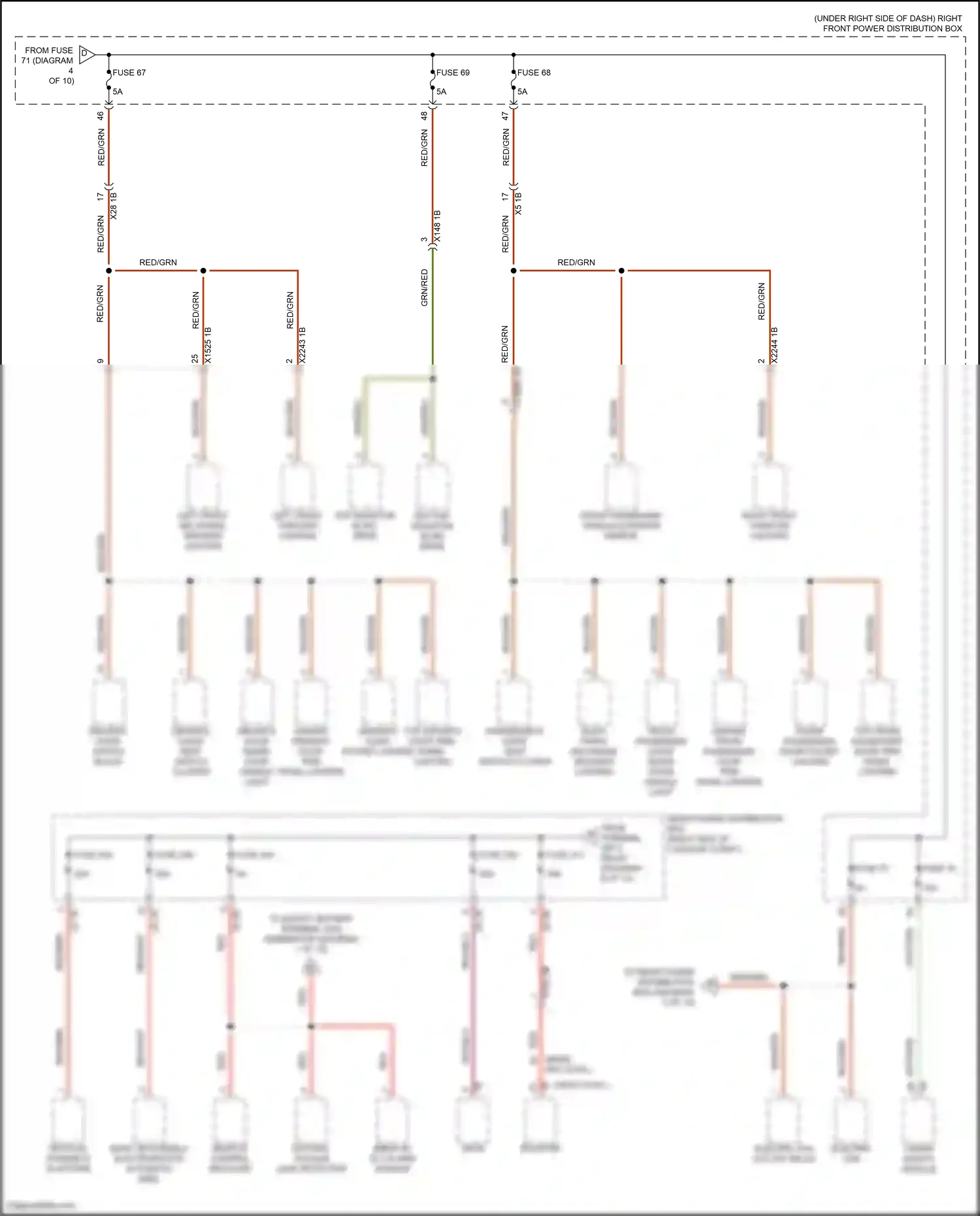 Wiring diagram left front mid- range speaker lighting for BMW X5 G05 (2018-2023) (2 of 2)