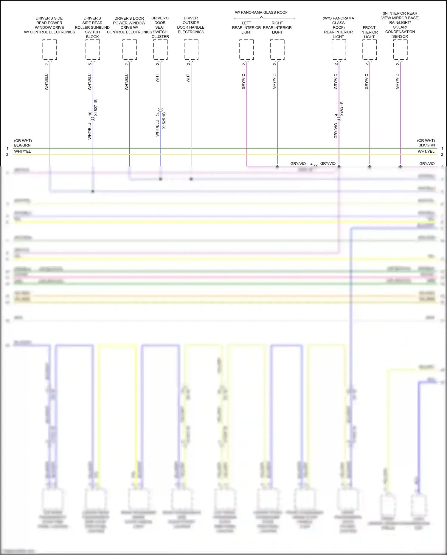 Wiring diagram left rear interior light for BMW X5 G05 (2018-2023) (2 of 3)