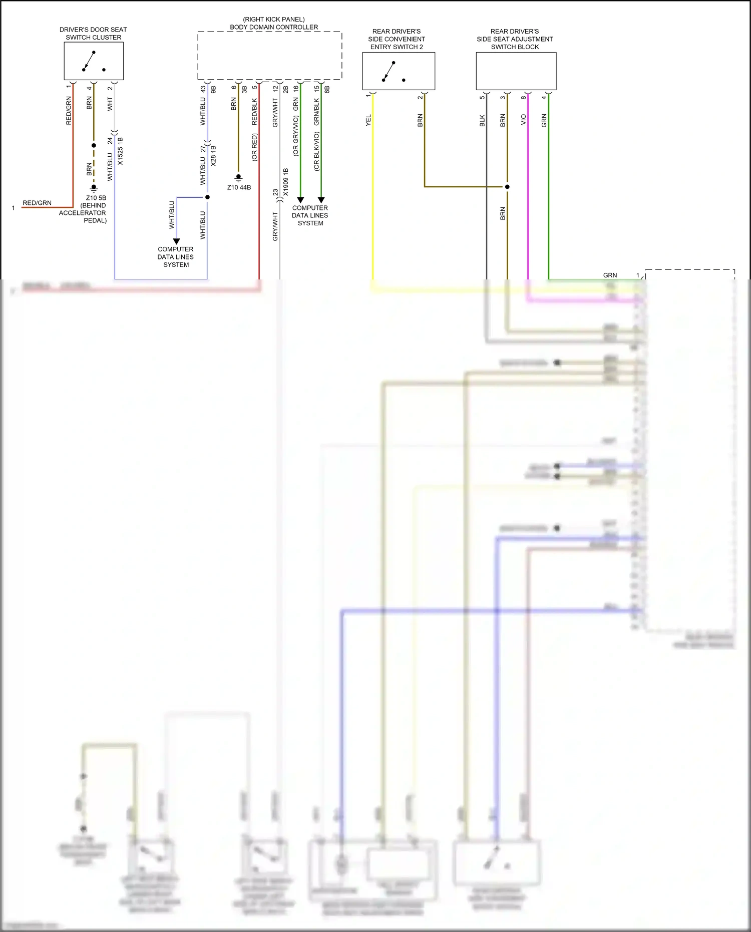Wiring diagram left seat bench microswitch for BMW X5 G05 (2018-2023) (1 of 2)