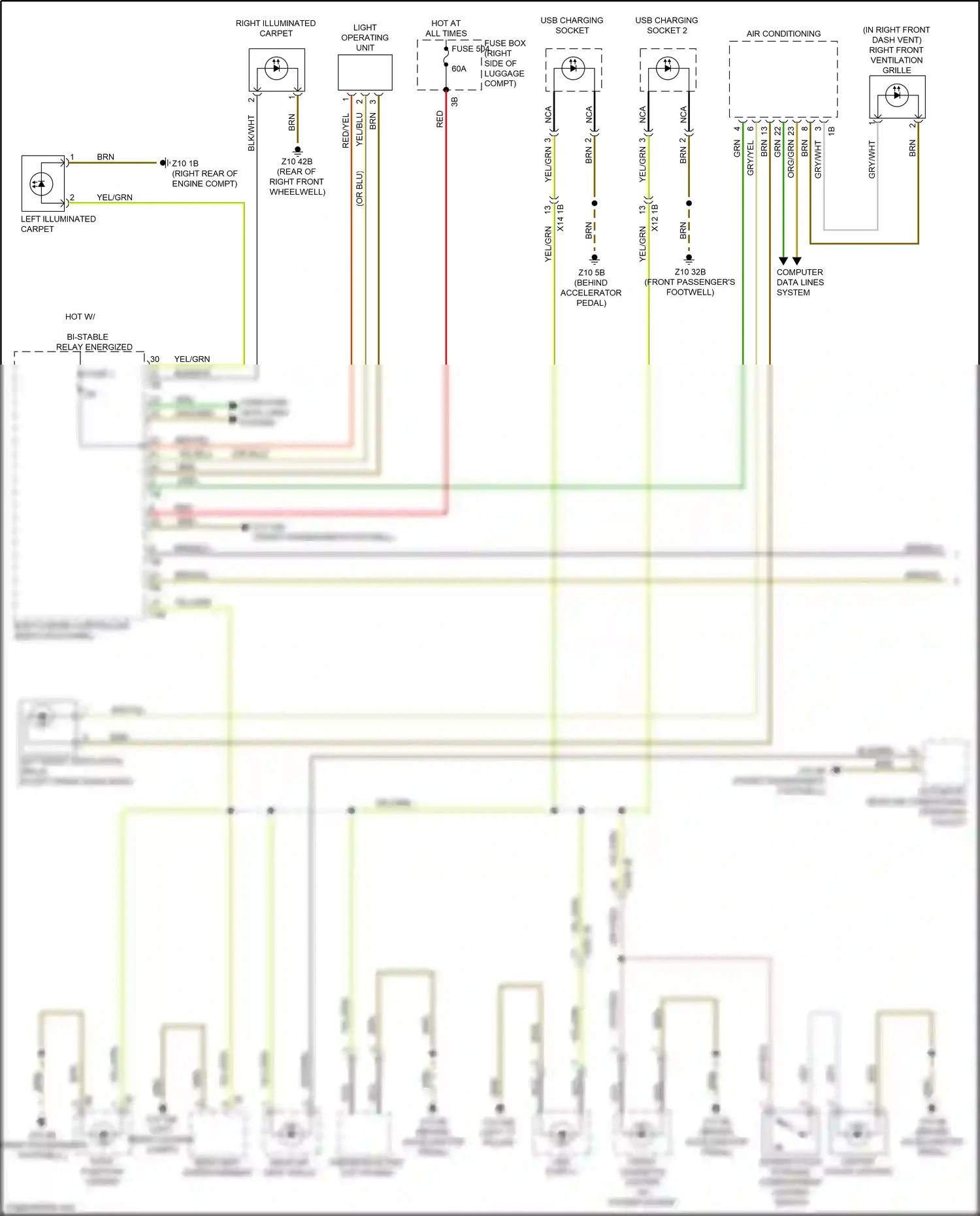 Wiring diagram light operating unit for BMW X5 G05 (2018-2023) (5 of 6)