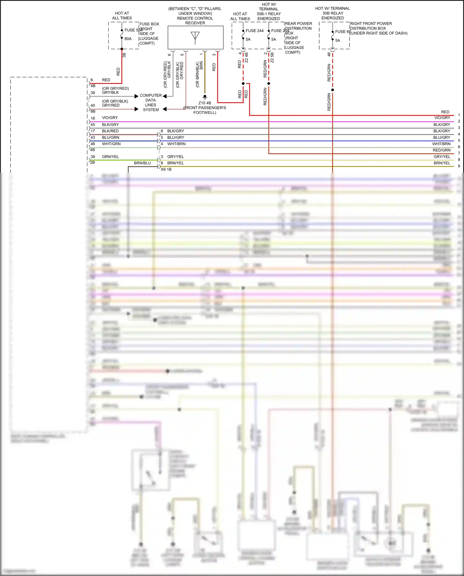 Wiring diagram outer tailgate button for BMW X5 G05 (2018-2023) (1 of 3)