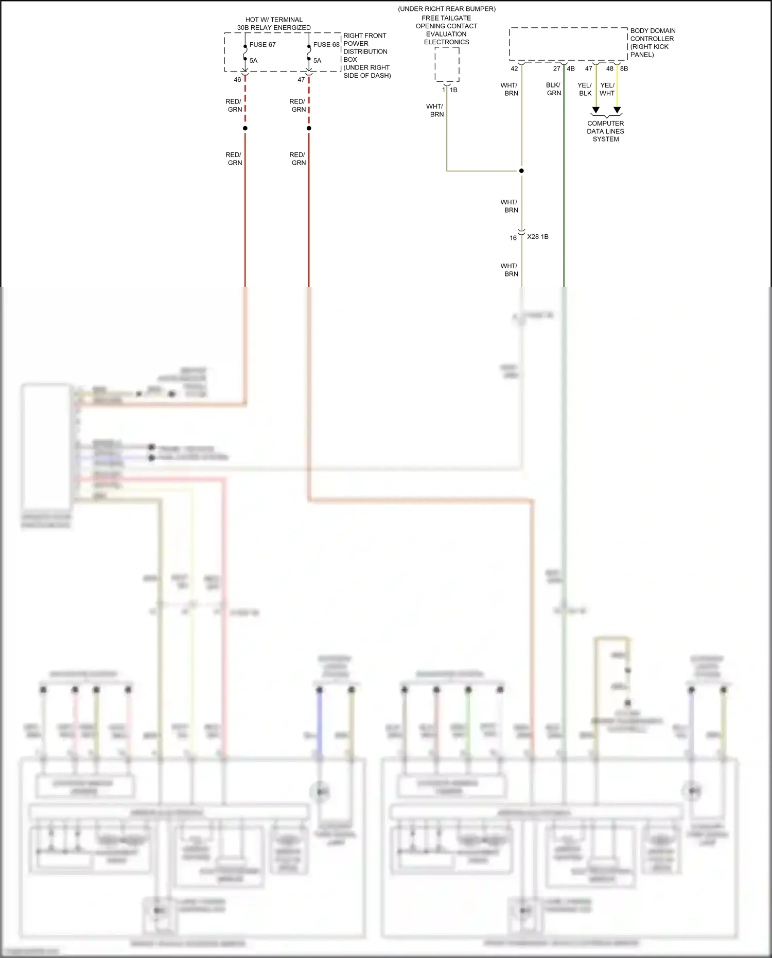 Wiring diagram right front power distribution box for BMW X5 G05 (2018-2023) (24 of 59)