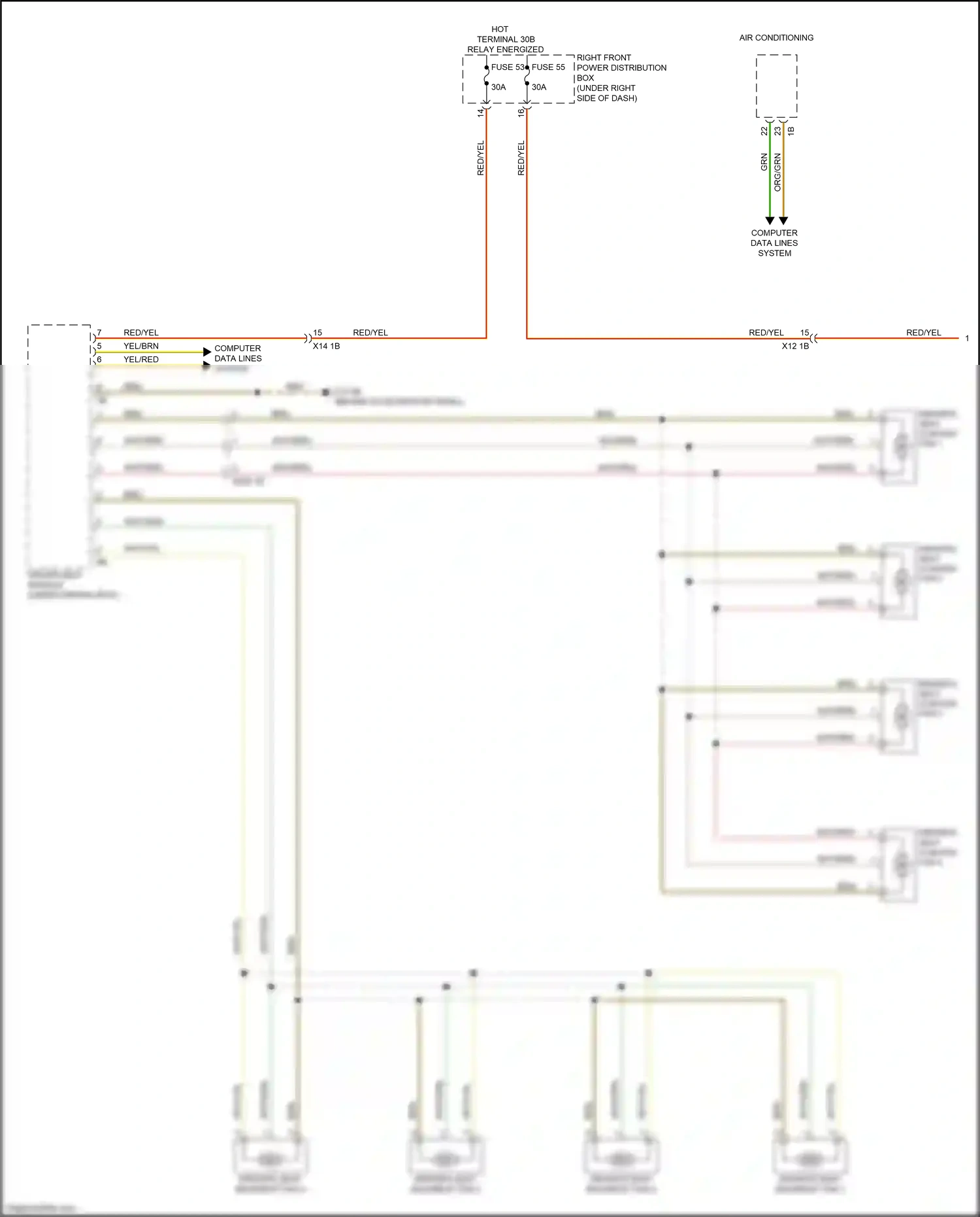 Wiring diagram right front power distribution box for BMW X5 G05 (2018-2023) (8 of 59)