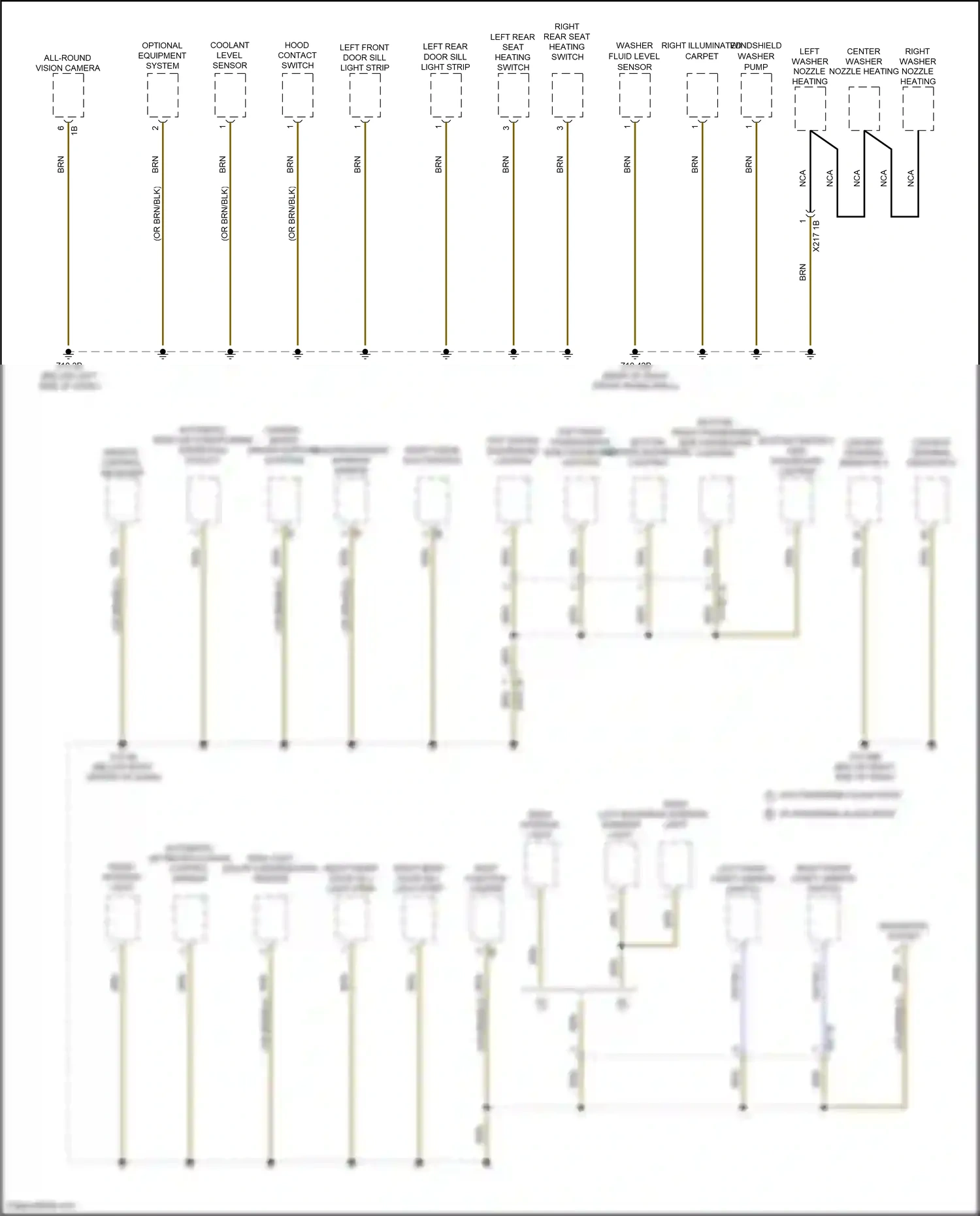 Wiring diagram right front vanity mirror switch for BMW X5 G05 (2018-2023) (2 of 2)