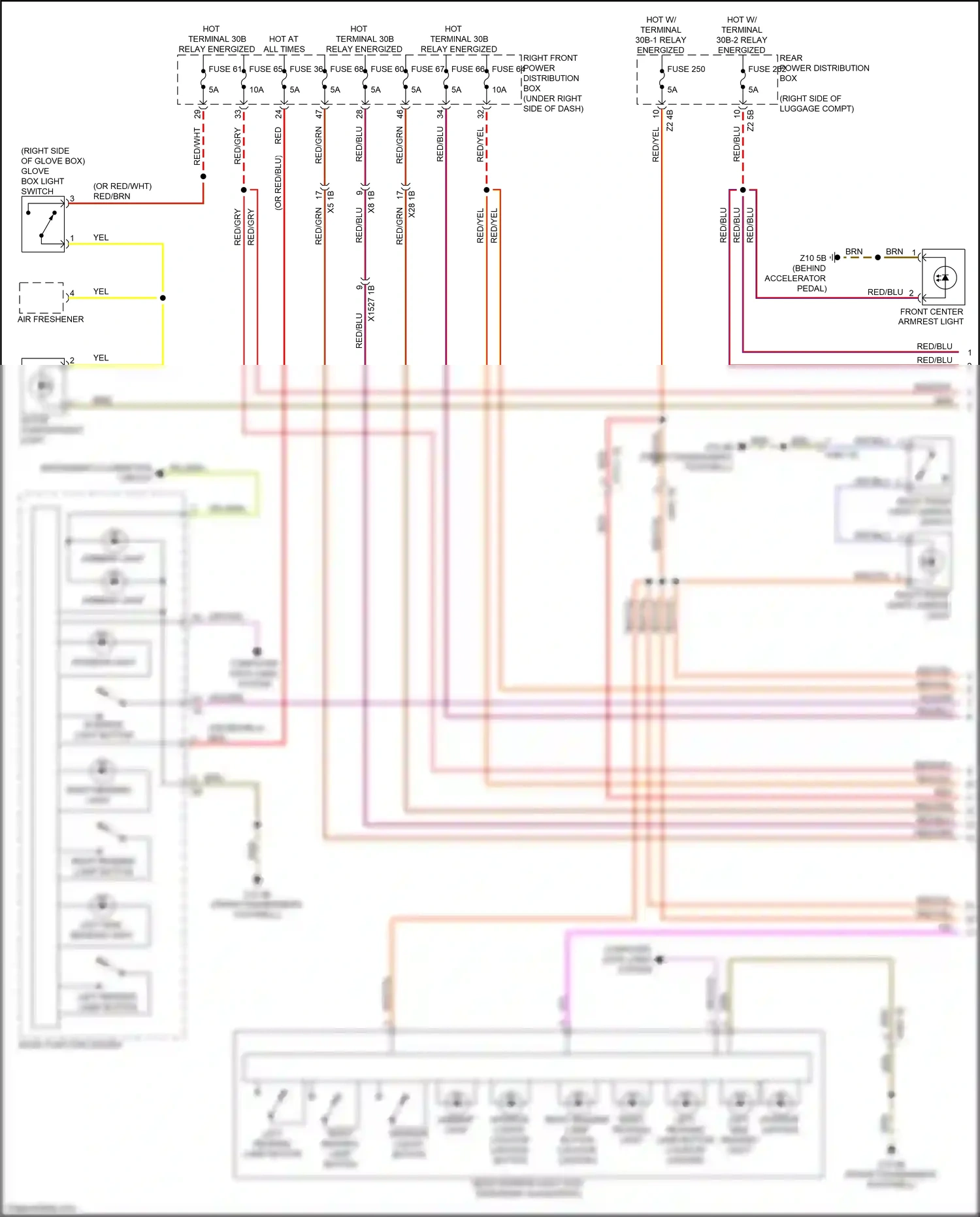 Wiring diagram right reading lamp button for BMW X5 G05 (2018-2023) (1 of 1)