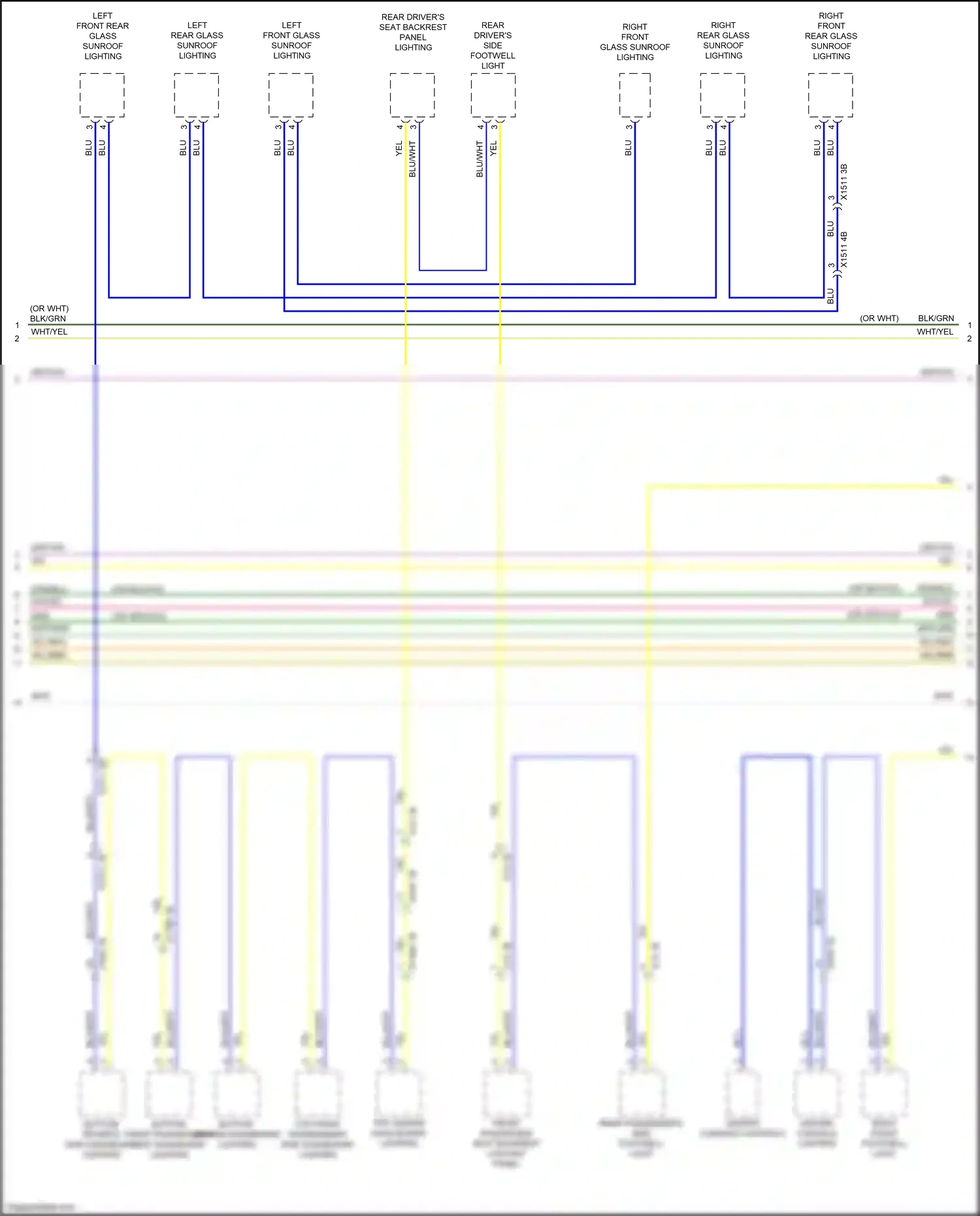 Wiring diagram top front passenger's side dashboard lighting for BMW X5 G05 (2018-2023) (3 of 4)