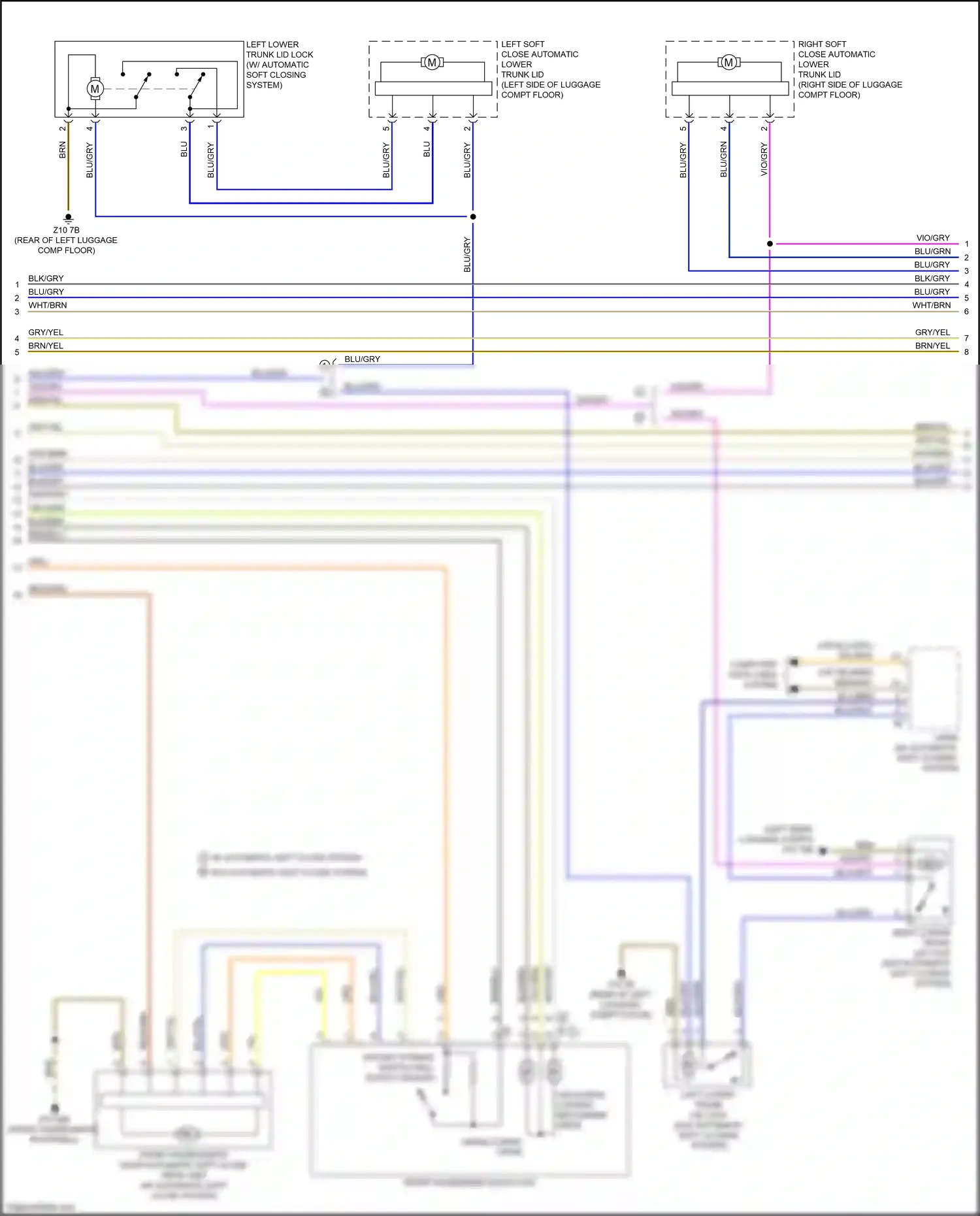 Wiring diagram w/o automatic soft close system for BMW X5 G05 (2018-2023) (3 of 8)