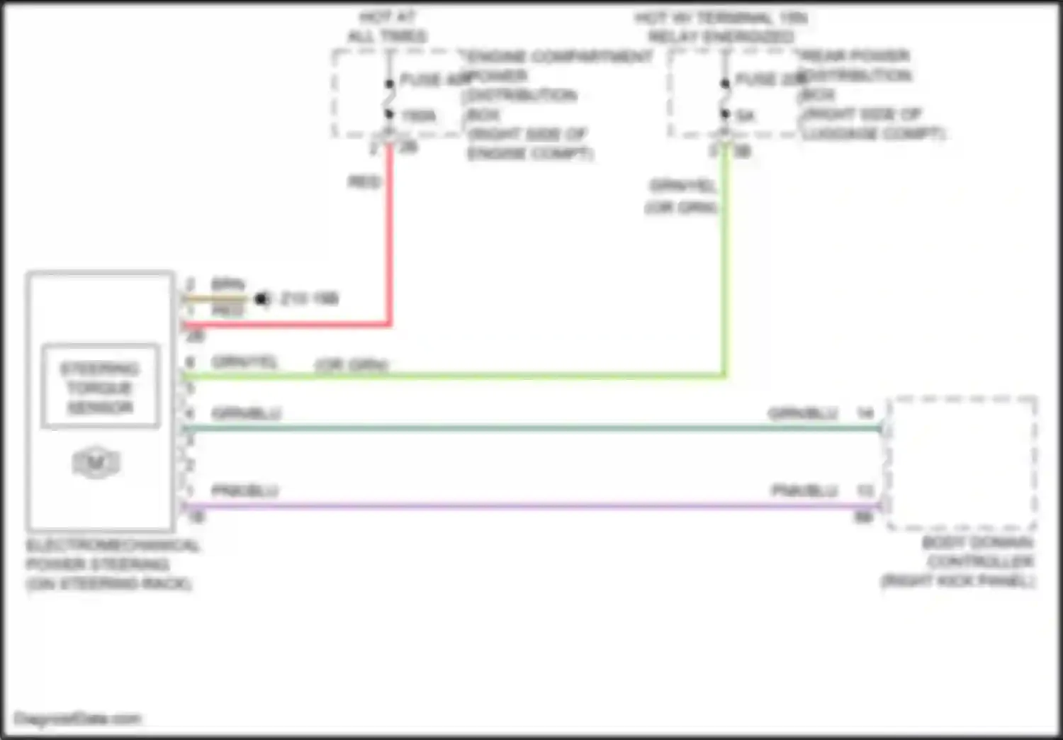 X5 BMW G18 facelift (2023-2024): Electronic power steering circuit