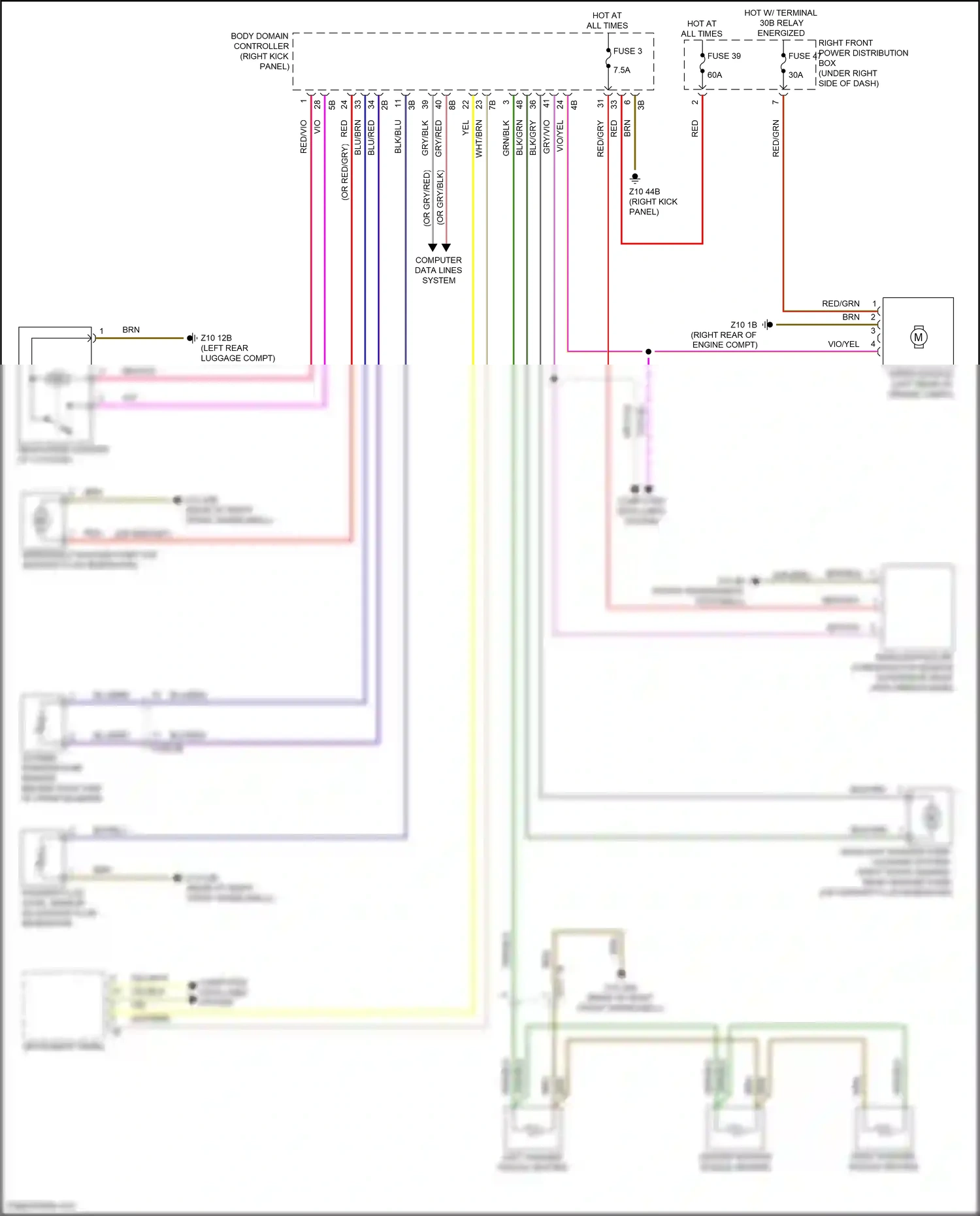 Wiring diagram body domain controller for BMW X5 G18 facelift (2023-2024) (10 of 45)
