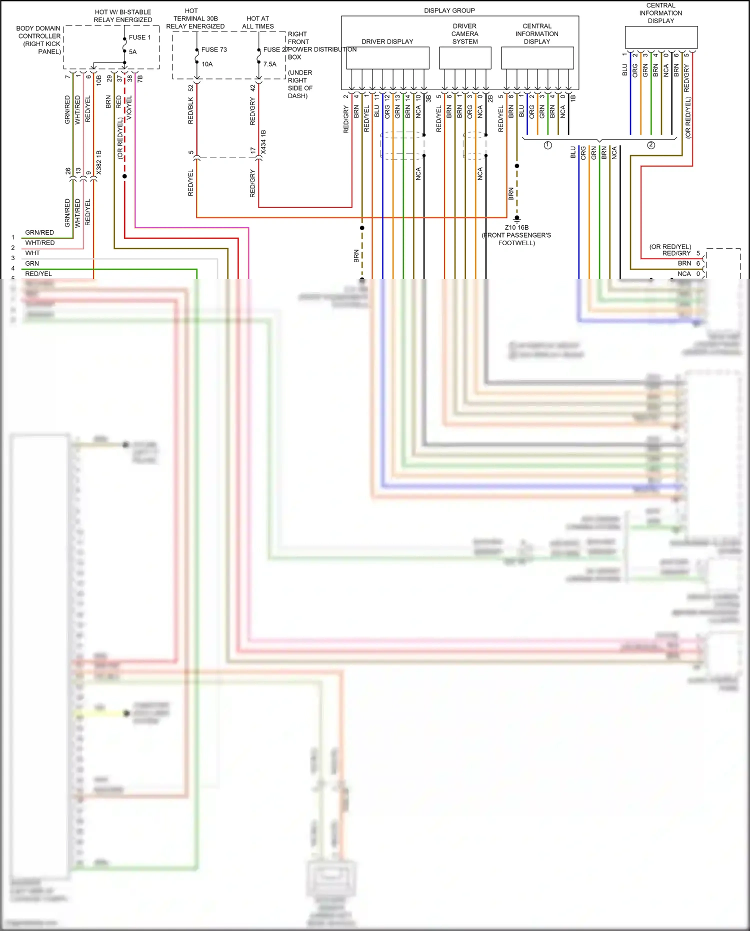 Wiring diagram driver display for BMW X5 G18 facelift (2023-2024) (1 of 6)
