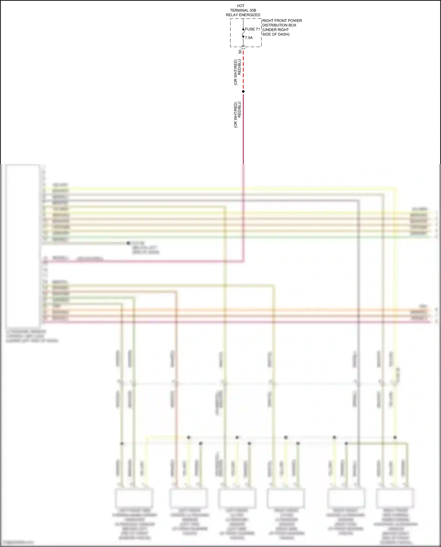 Wiring diagram left front outer ultrasonic sensor for BMW X5 G18 facelift (2023-2024) (1 of 3)