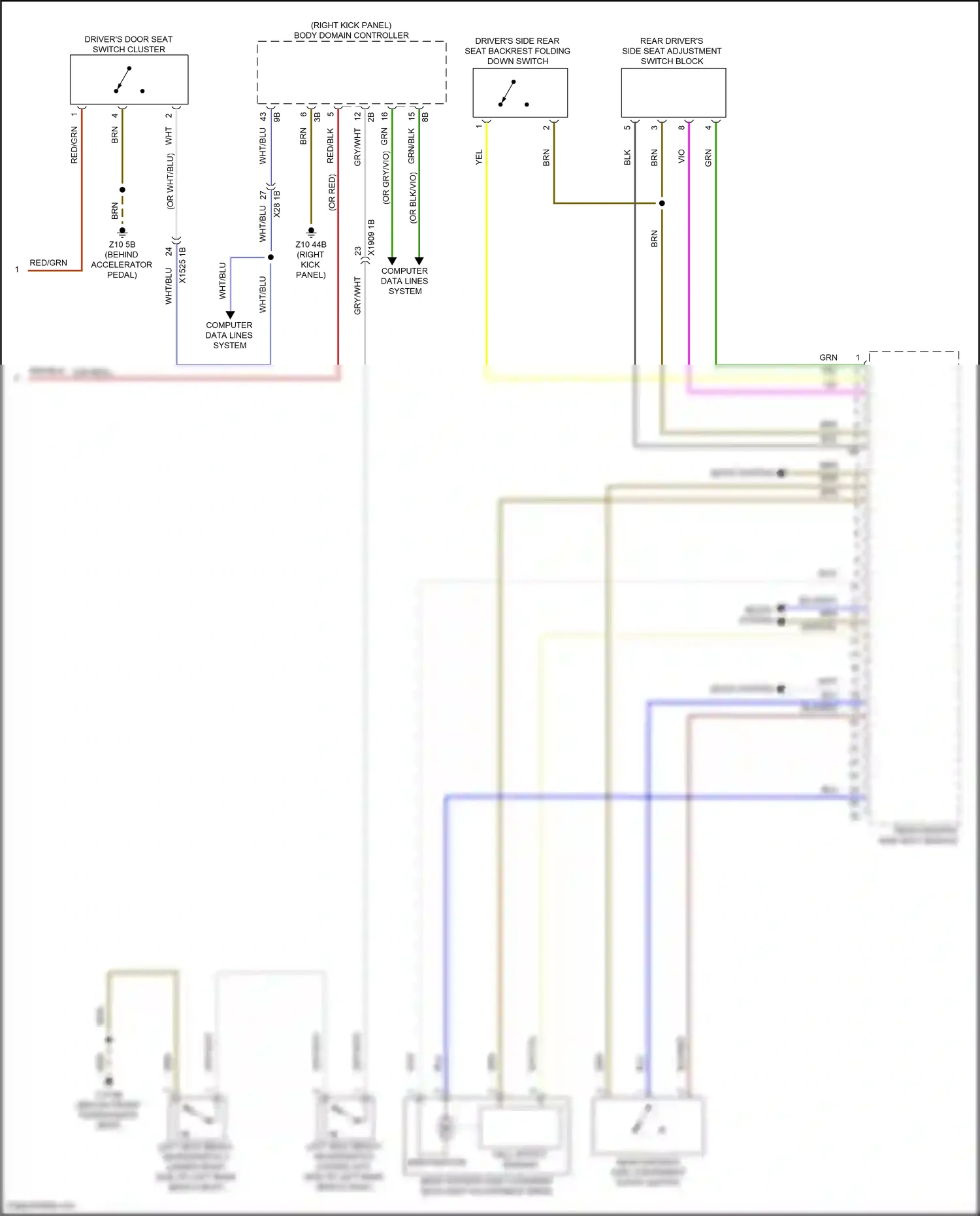 Wiring diagram left seat bench microswitch for BMW X5 G18 facelift (2023-2024) (1 of 2)