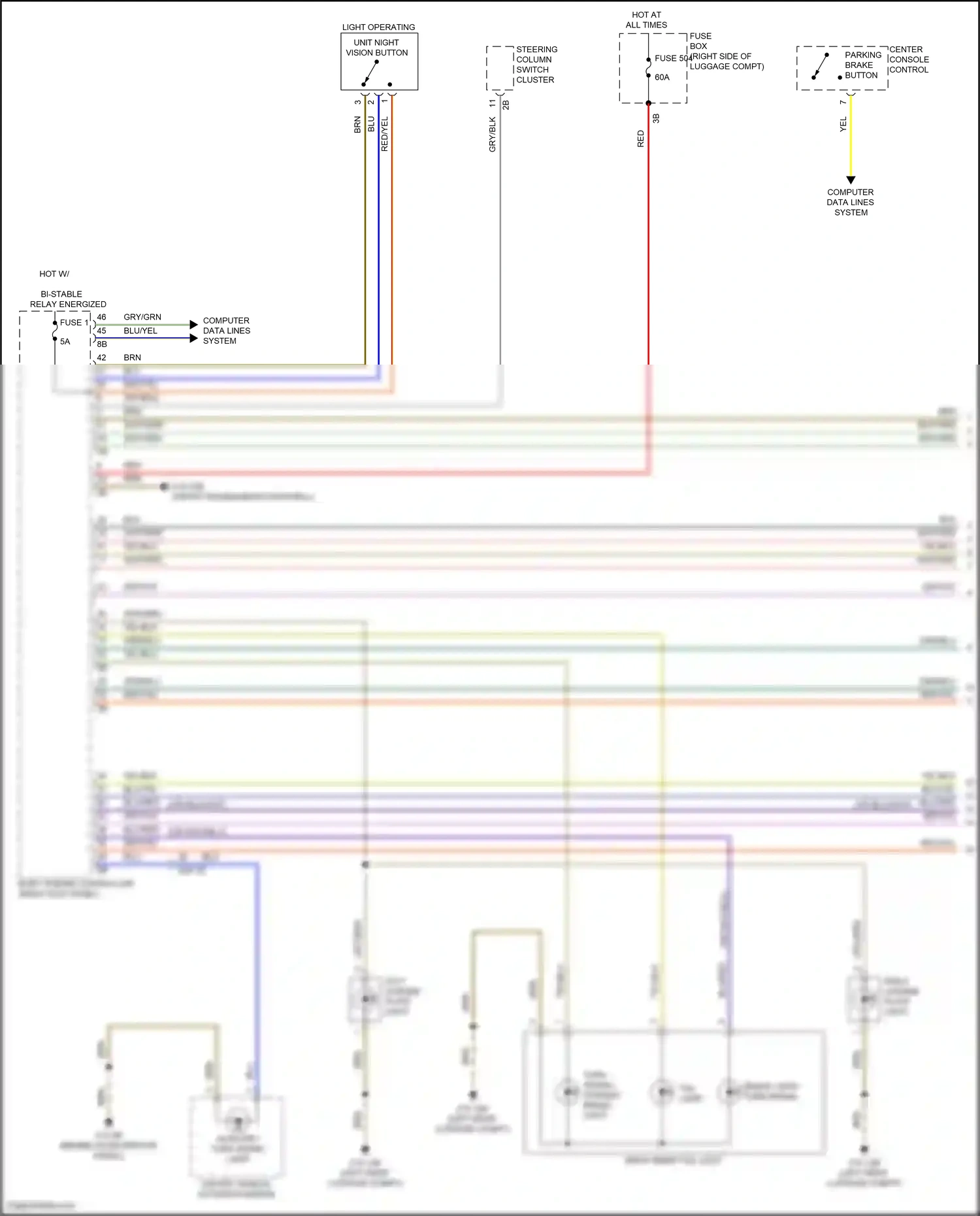 Wiring diagram light operating unit night vision button for BMW X5 G18 facelift (2023-2024) (1 of 3)