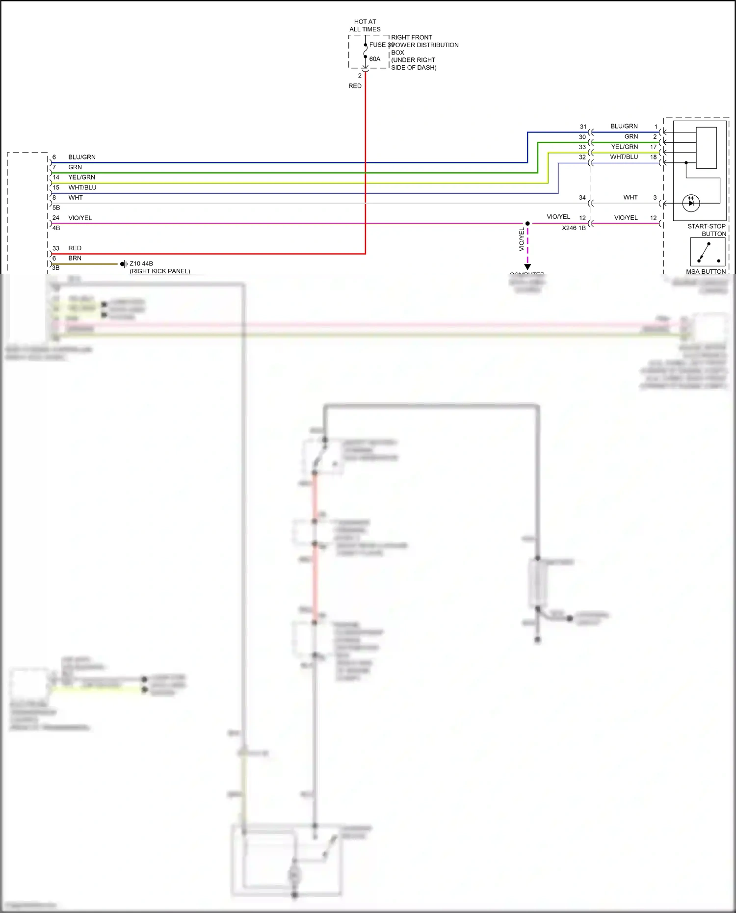 Wiring diagram msa button for BMW X5 G18 facelift (2023-2024) (1 of 1)