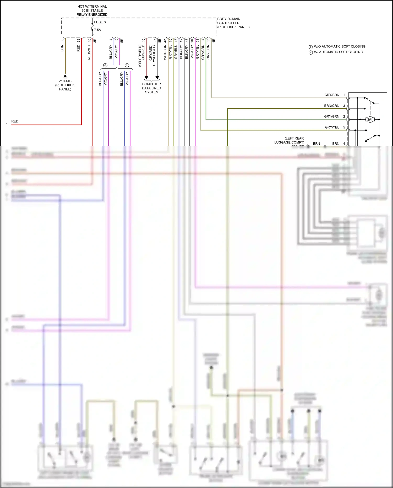 Wiring diagram outer tailgate button for BMW X5 G18 facelift (2023-2024) (4 of 4)