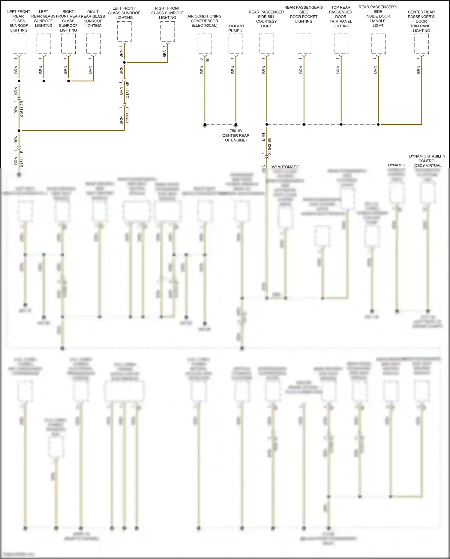 Wiring diagram rear passenger's side automatic soft close system drive for BMW X5 G18 facelift (2023-2024) (2 of 4)