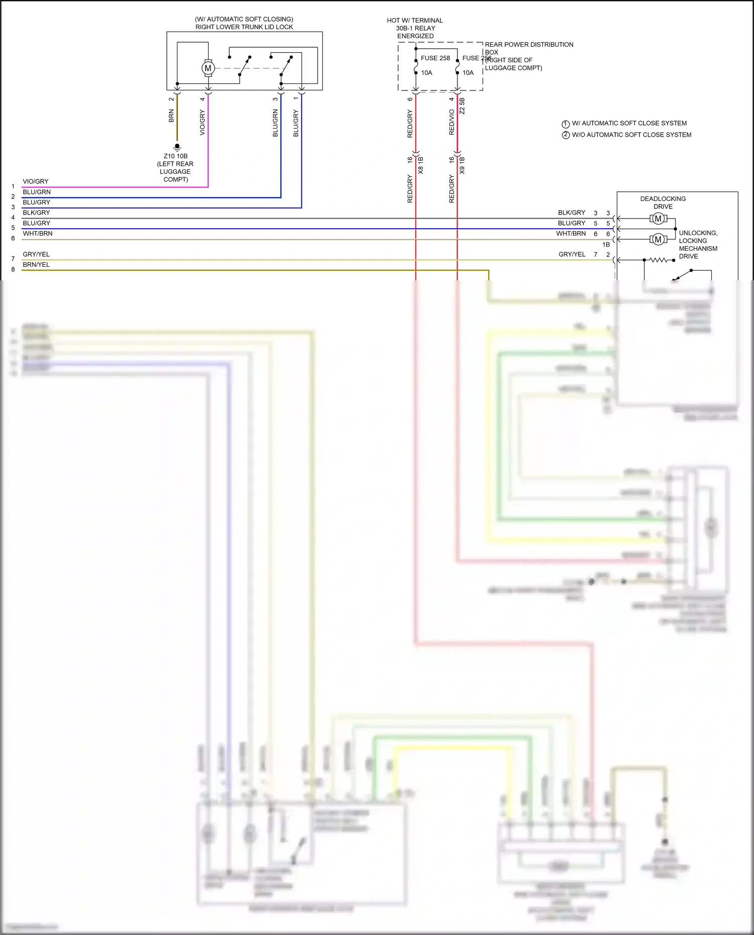 Wiring diagram rear passenger's side automatic soft close system drive for BMW X5 G18 facelift (2023-2024) (1 of 4)