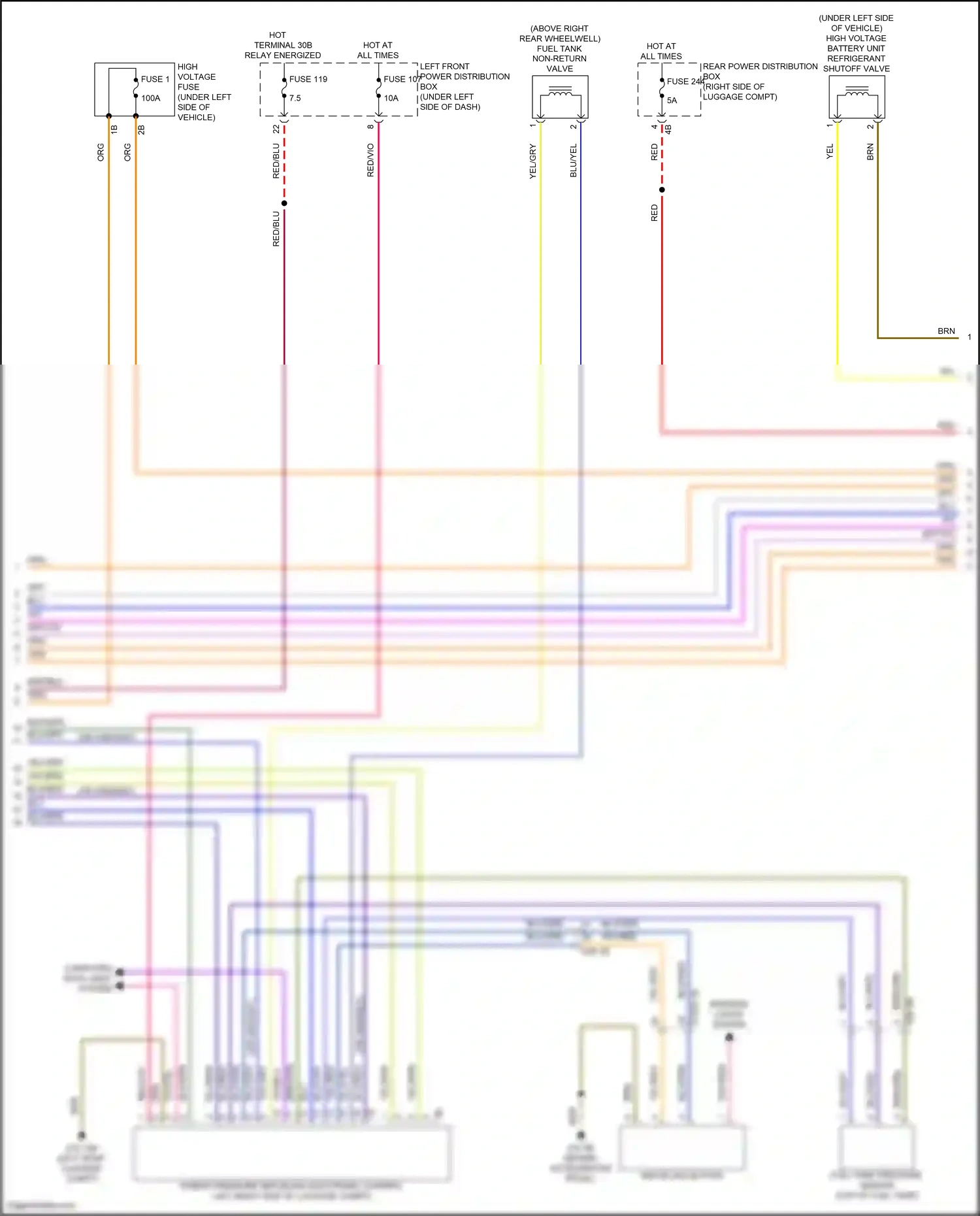 Wiring diagram refueling button for BMW X5 G18 facelift (2023-2024) (2 of 2)