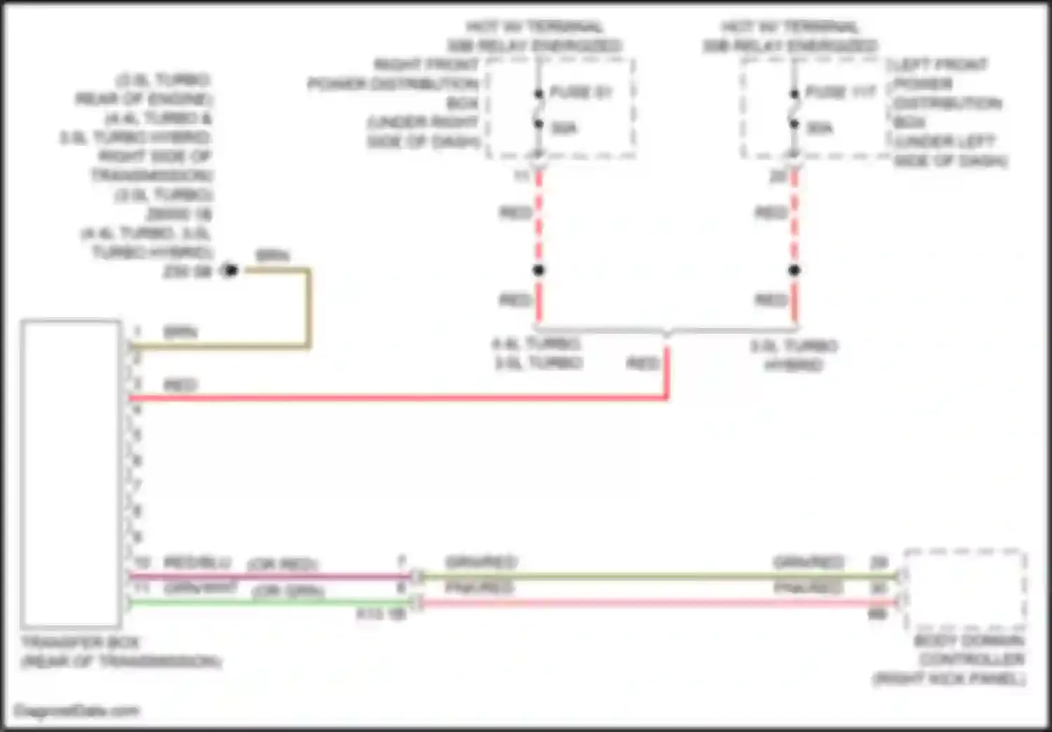 Wiring diagram 4.4l turbo 3.0l turbo for BMW X5 G18 (2022-2023) (1 of 3)