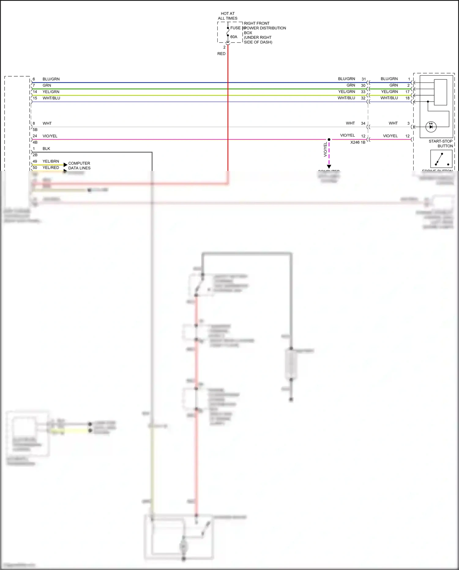 BMW X5 G18 (2022-2023) edrive button wiring diagram  (1 of 1)