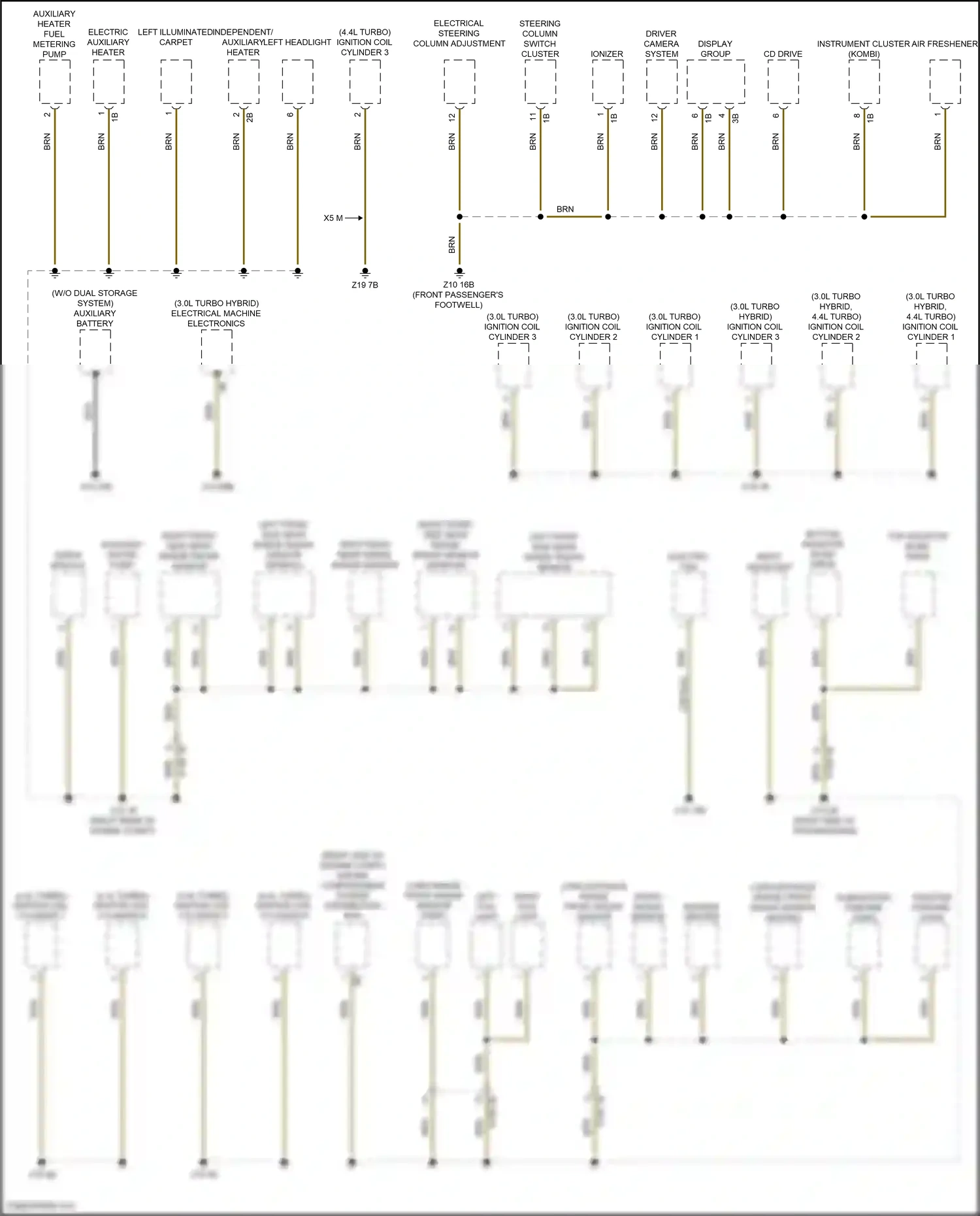 BMW X5 G18 (2022-2023) electrical steering column adjustment wiring diagram  (3 of 6)