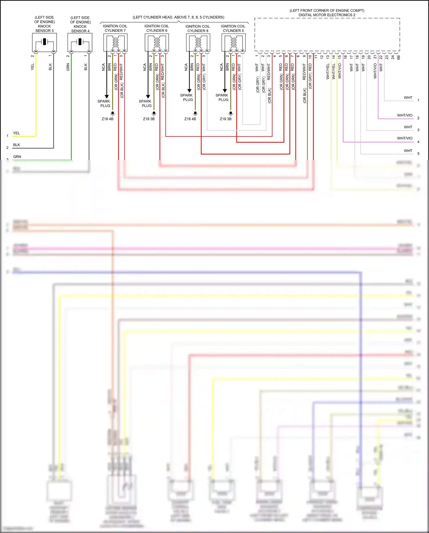 BMW X5 G18 (2022-2023) knock sensor 4 wiring diagram  (1 of 1)