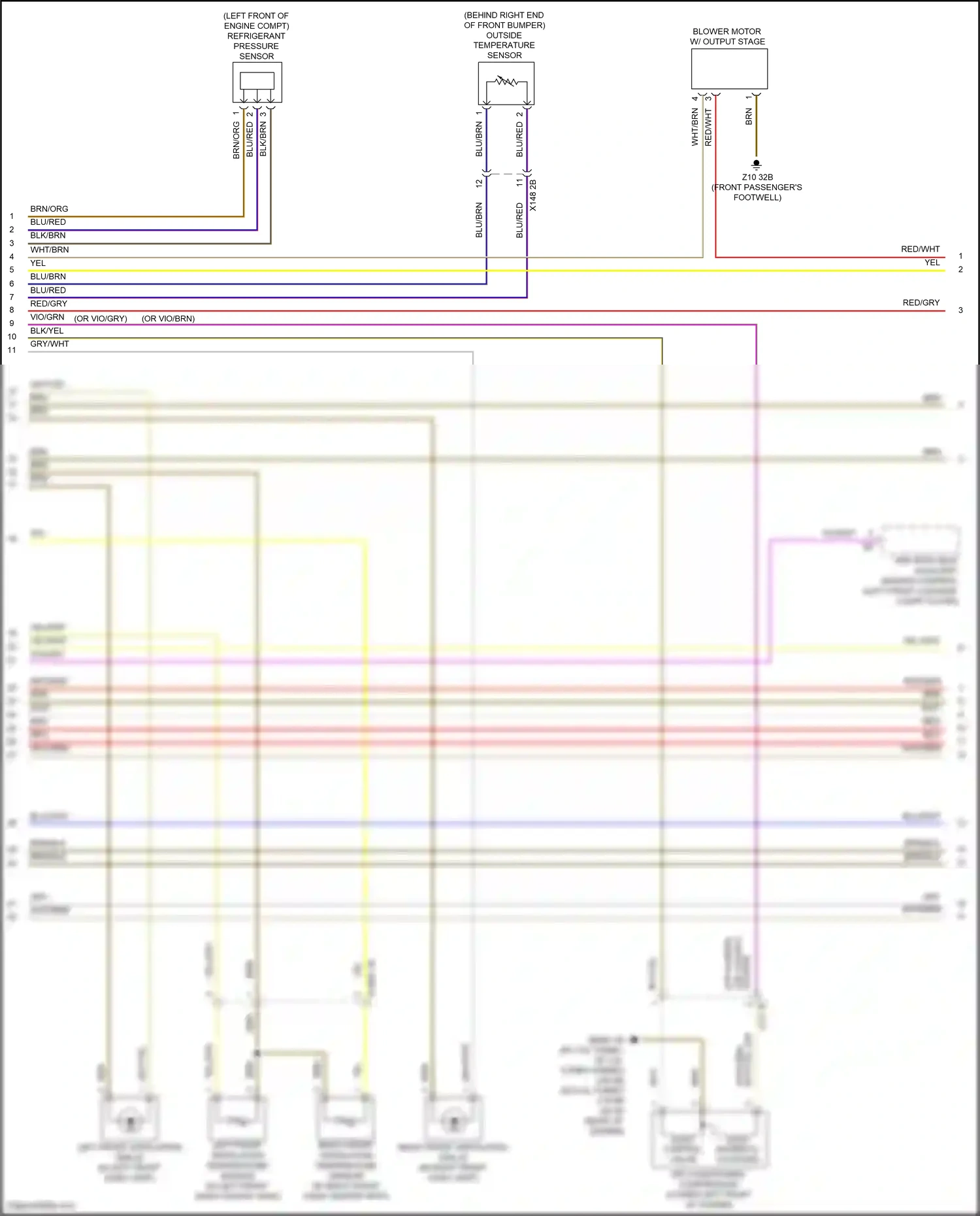 BMW X5 G18 (2022-2023) left front ventilation temperature sensor wiring diagram  (1 of 2)