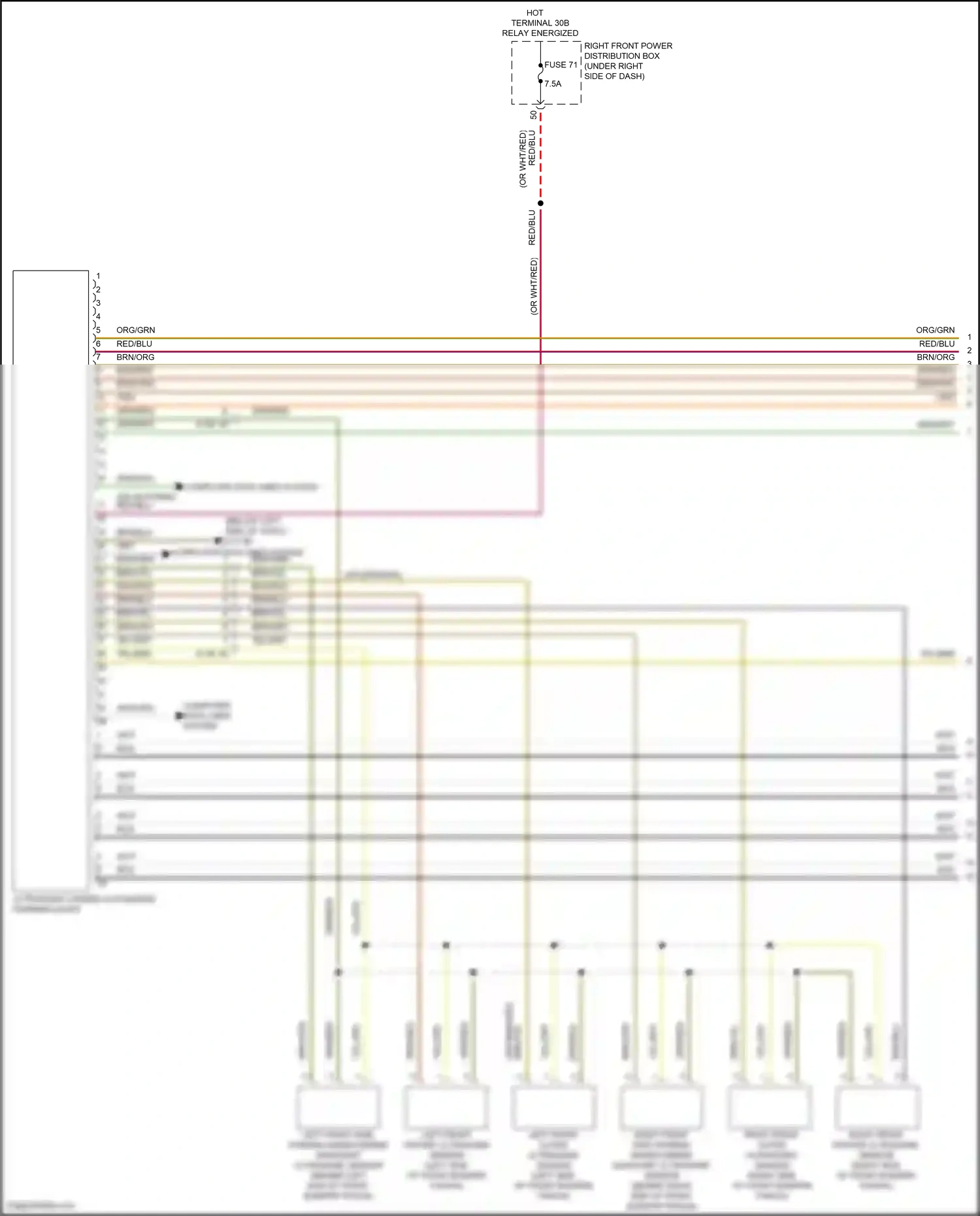 BMW X5 G18 (2022-2023) right front outer ultrasonic sensor wiring diagram  (2 of 3)