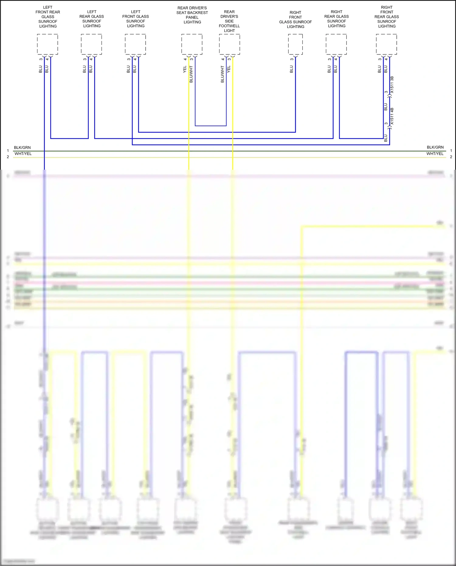 BMW X5 G18 (2022-2023) top front passenger's side dashboard lighting wiring diagram  (3 of 4)