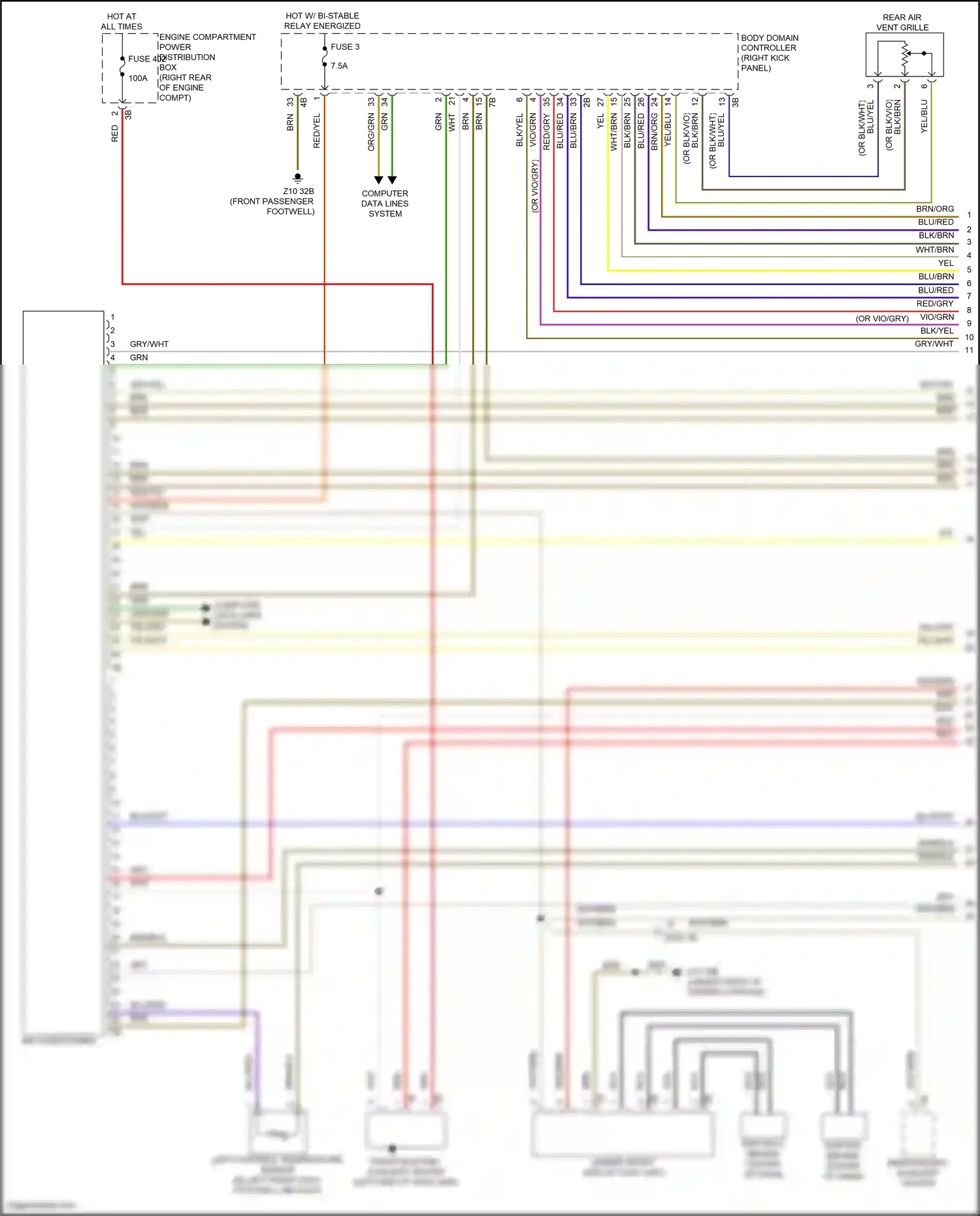 BMW X6 M F96 facelift (2023-2024) engine compartment power distribution box wiring diagram  (13 of 18)