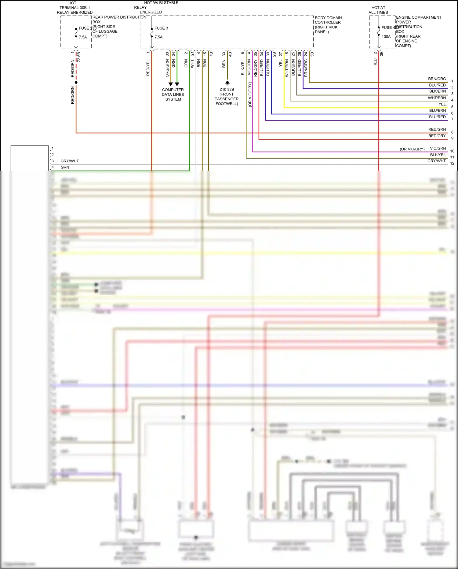 BMW X6 M F96 facelift (2023-2024) engine compartment power distribution box wiring diagram  (16 of 18)