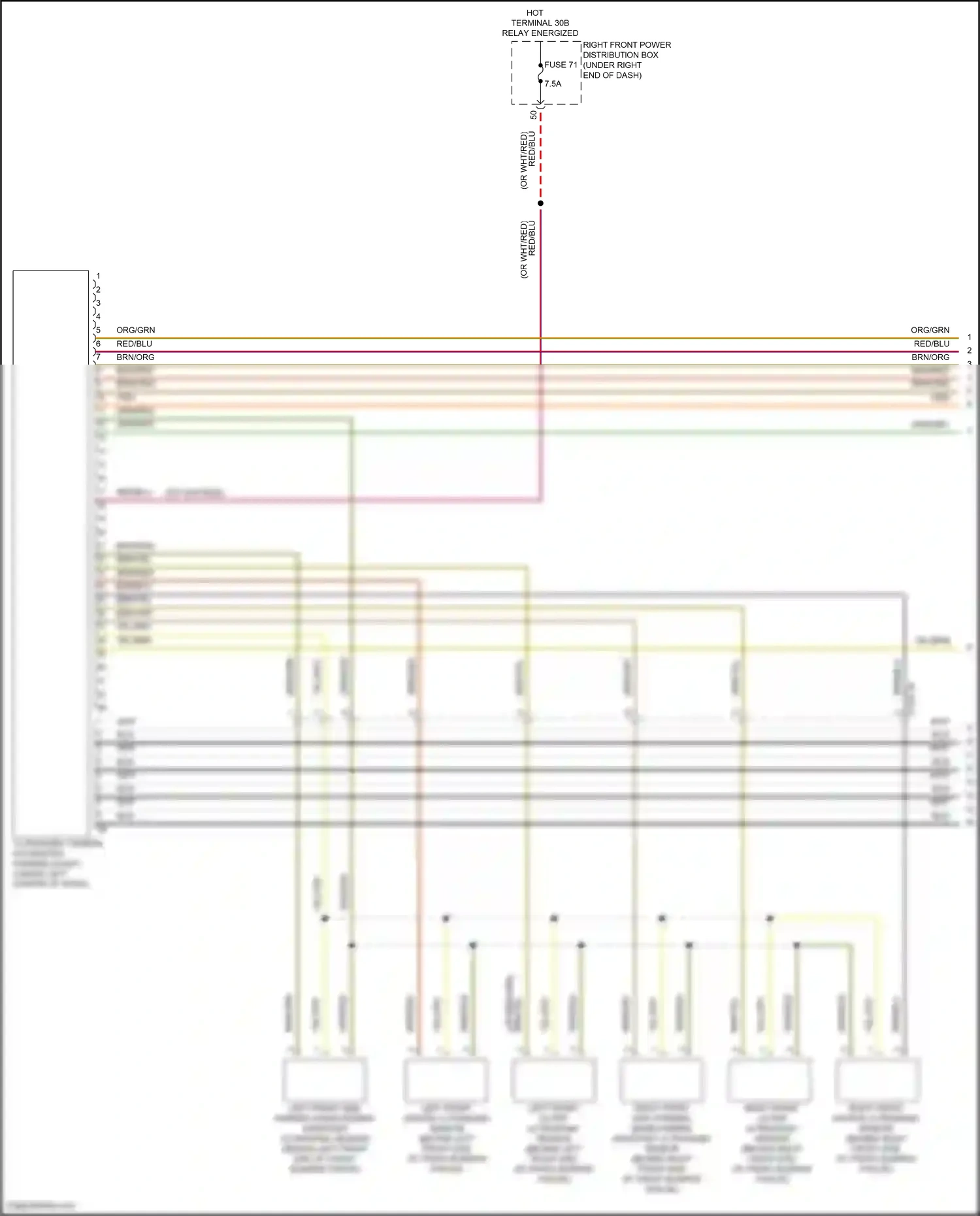 BMW X6 M F96 facelift (2023-2024) left front outer ultrasonic sensor wiring diagram  (2 of 3)