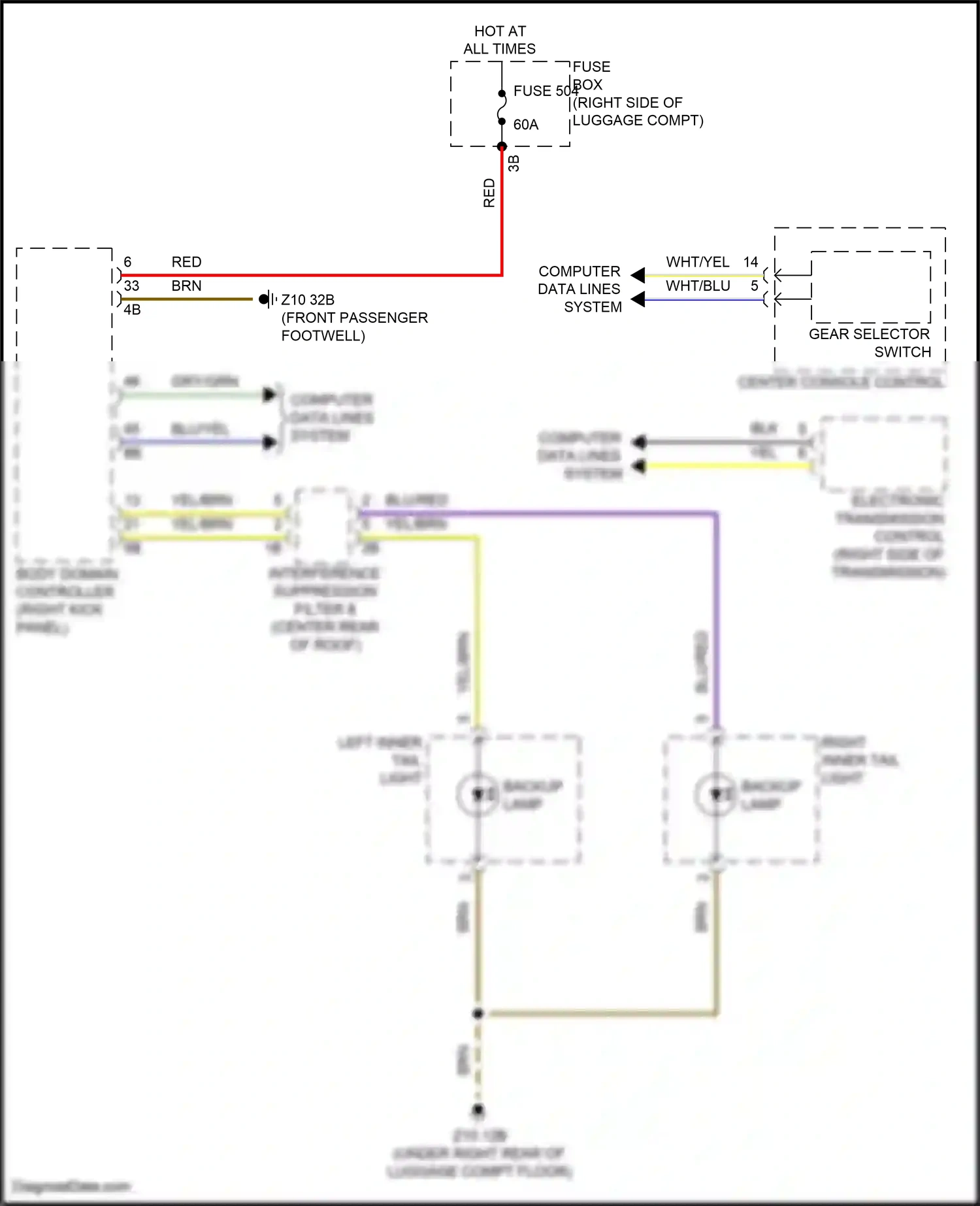 BMW X6 M F96 facelift (2023-2024) left inner tail- light wiring diagram  (1 of 2)