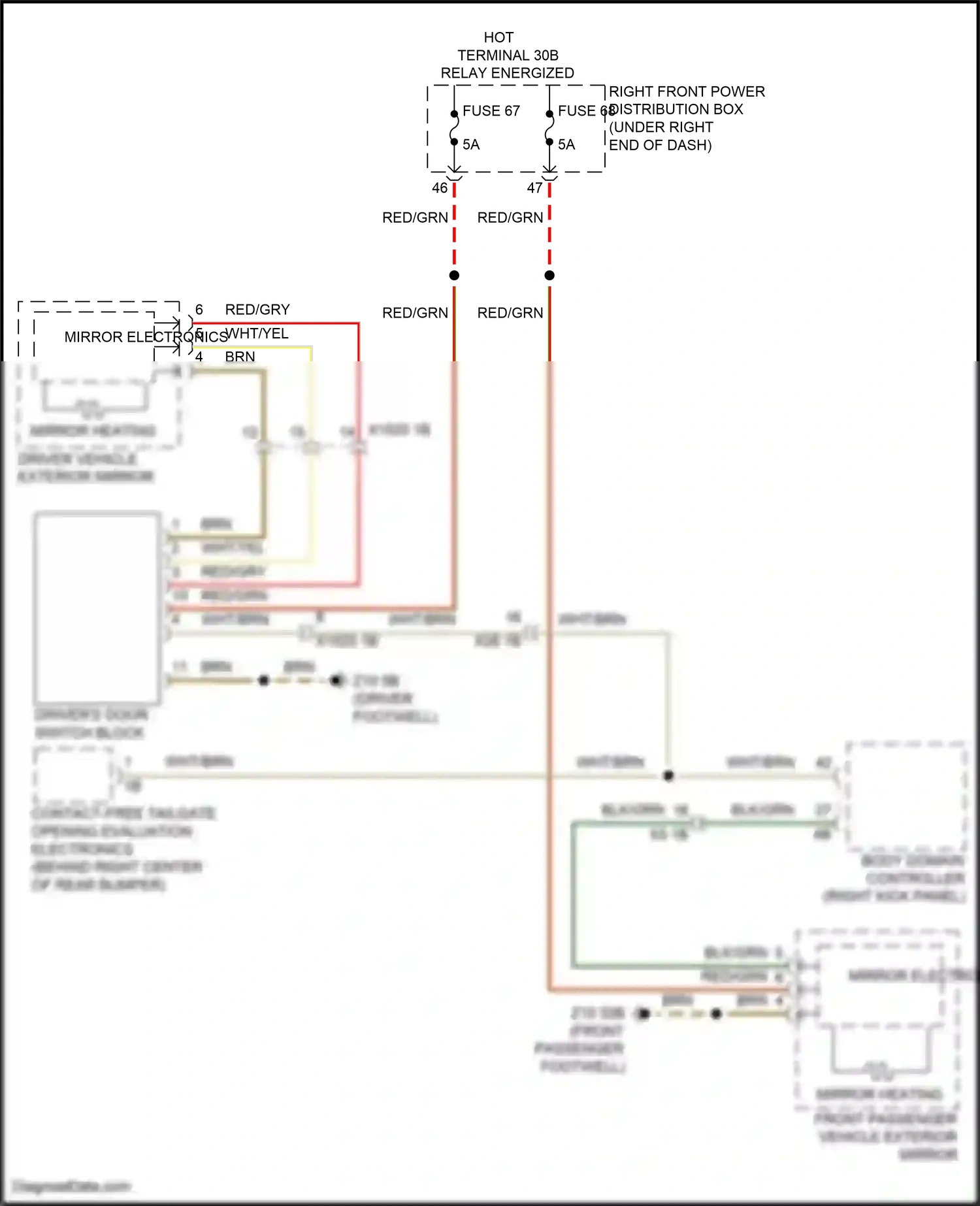 BMW X6 M F96 facelift (2023-2024) mirror electronics wiring diagram  (1 of 3)