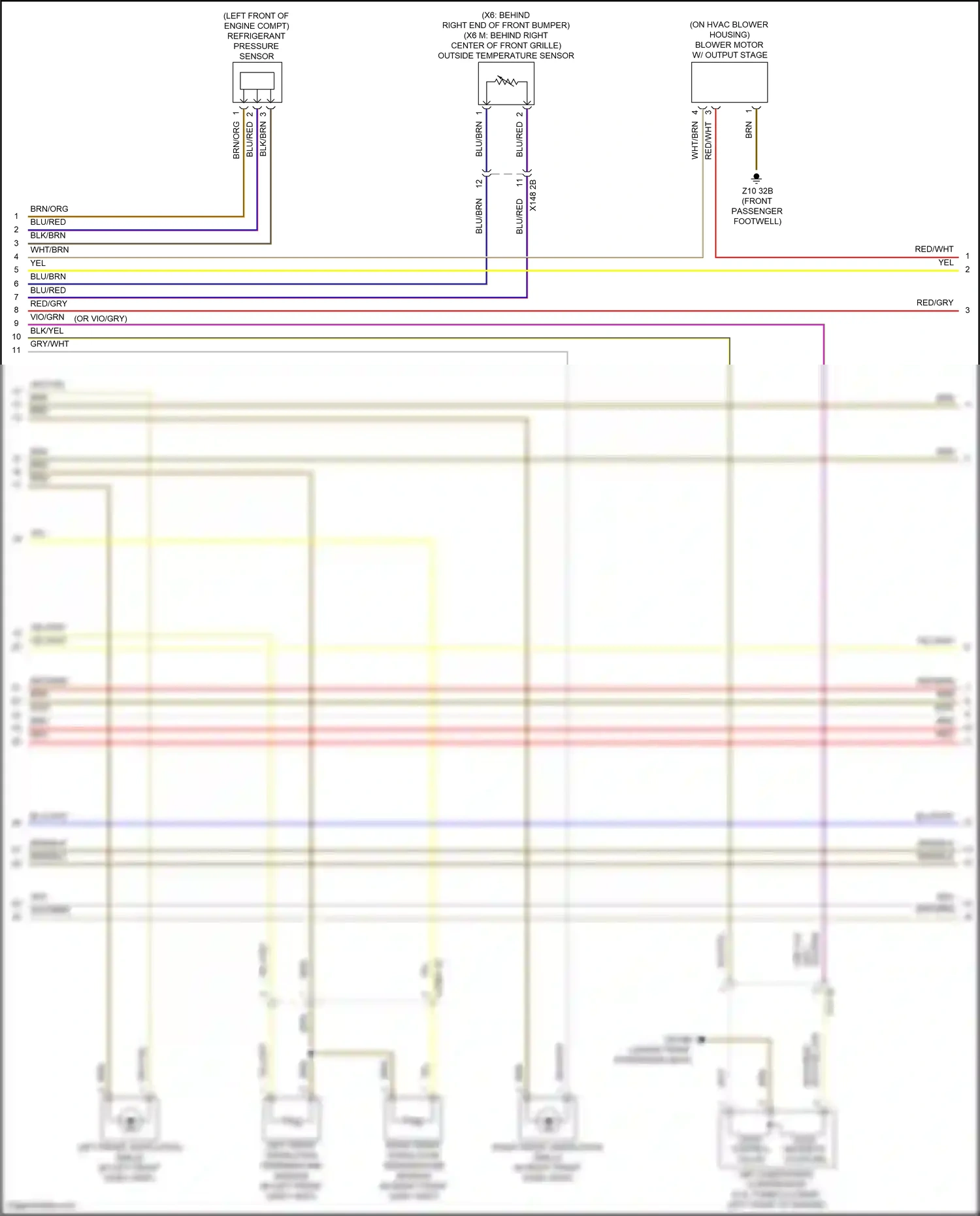 BMW X6 M F96 facelift (2023-2024) outside temperature sensor wiring diagram  (1 of 4)