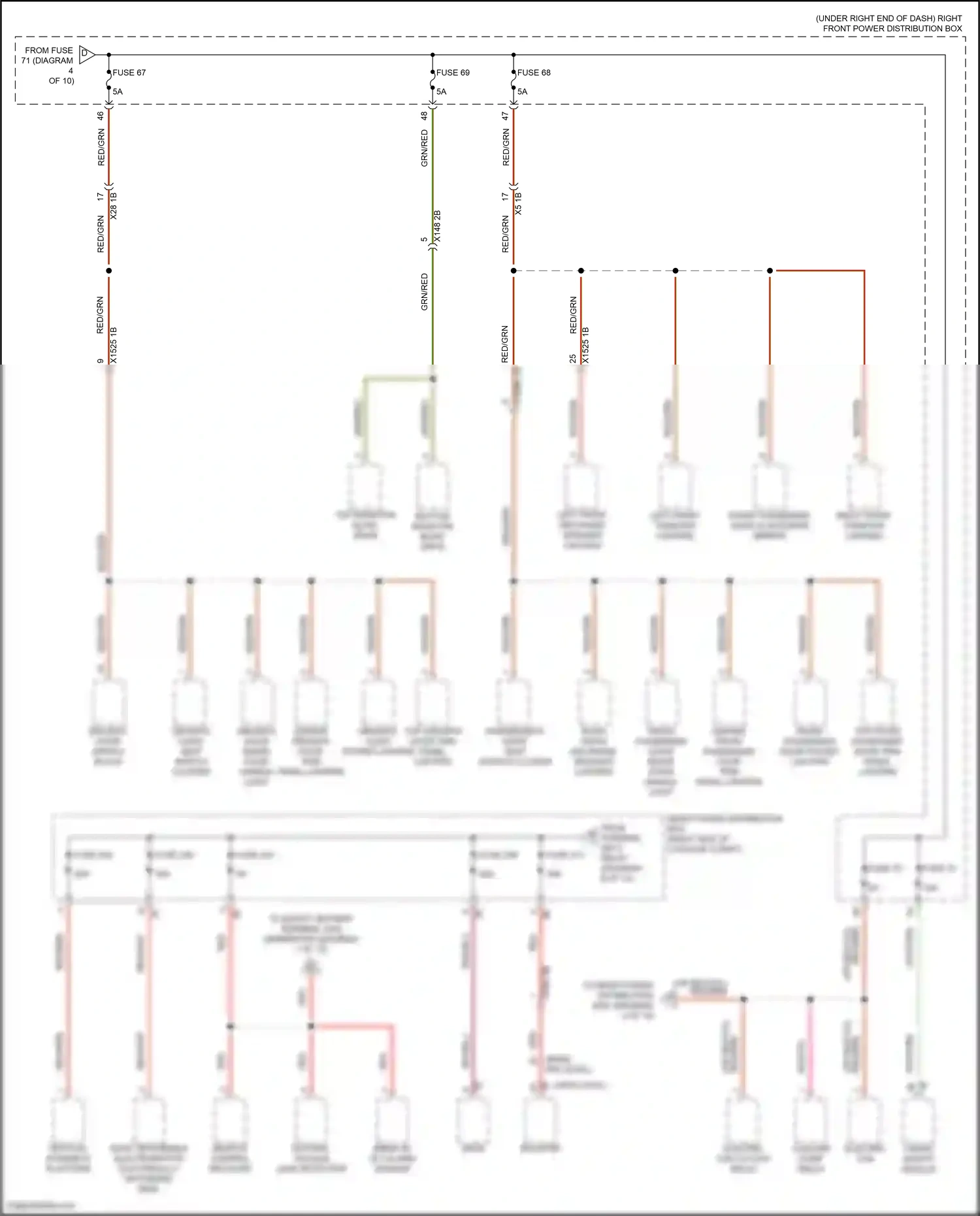 BMW X6 M F96 facelift (2023-2024) right front mid- range speaker lighting wiring diagram  (3 of 3)