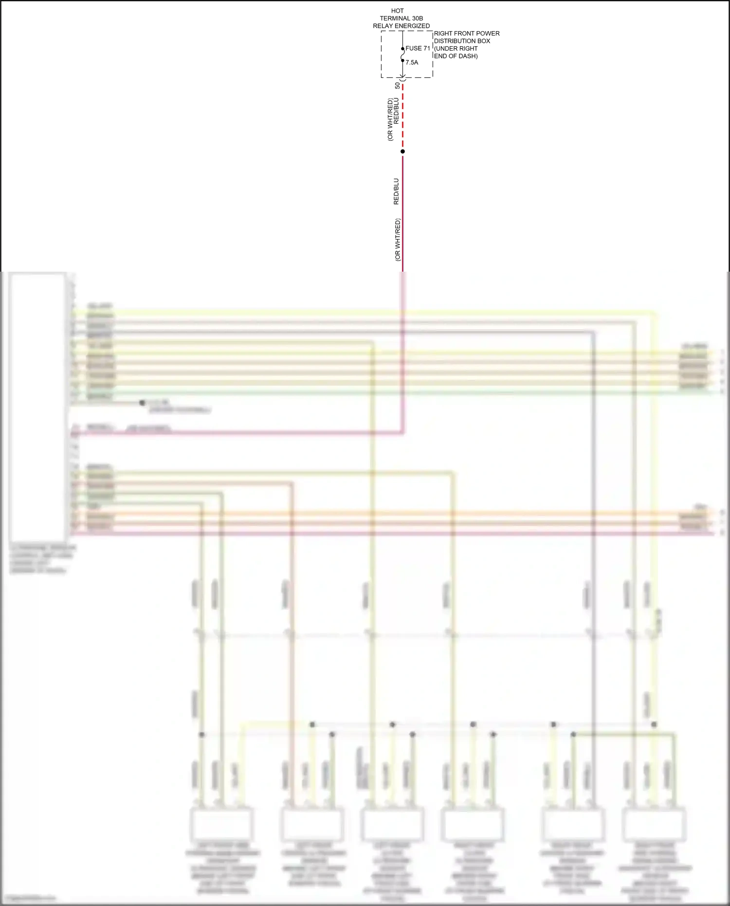 BMW X6 M F96 facelift (2023-2024) right front outer ultrasonic sensor wiring diagram  (1 of 3)