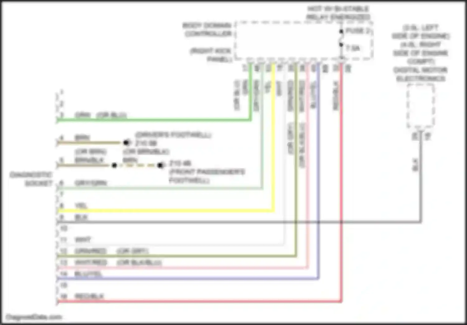 X6 M BMW F96 (2019-2023): Data link connector circuit