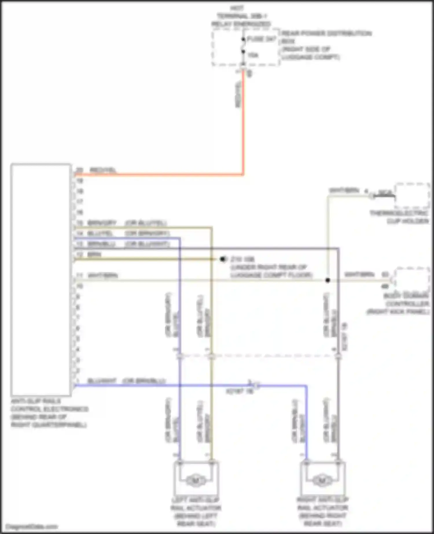 X6 M BMW F96 (2019-2023): Anti-slip rails control circuit