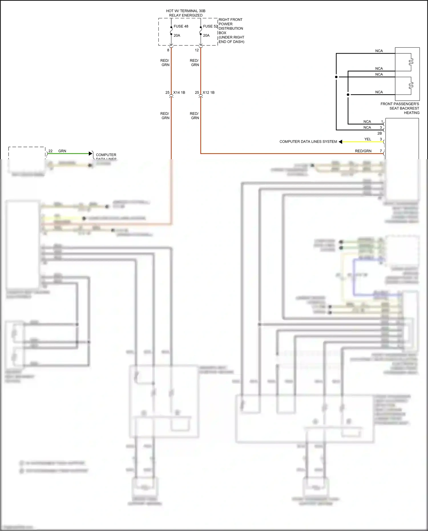 BMW X6 M F96 (2019-2023) driver thigh support heating wiring diagram  (2 of 2)