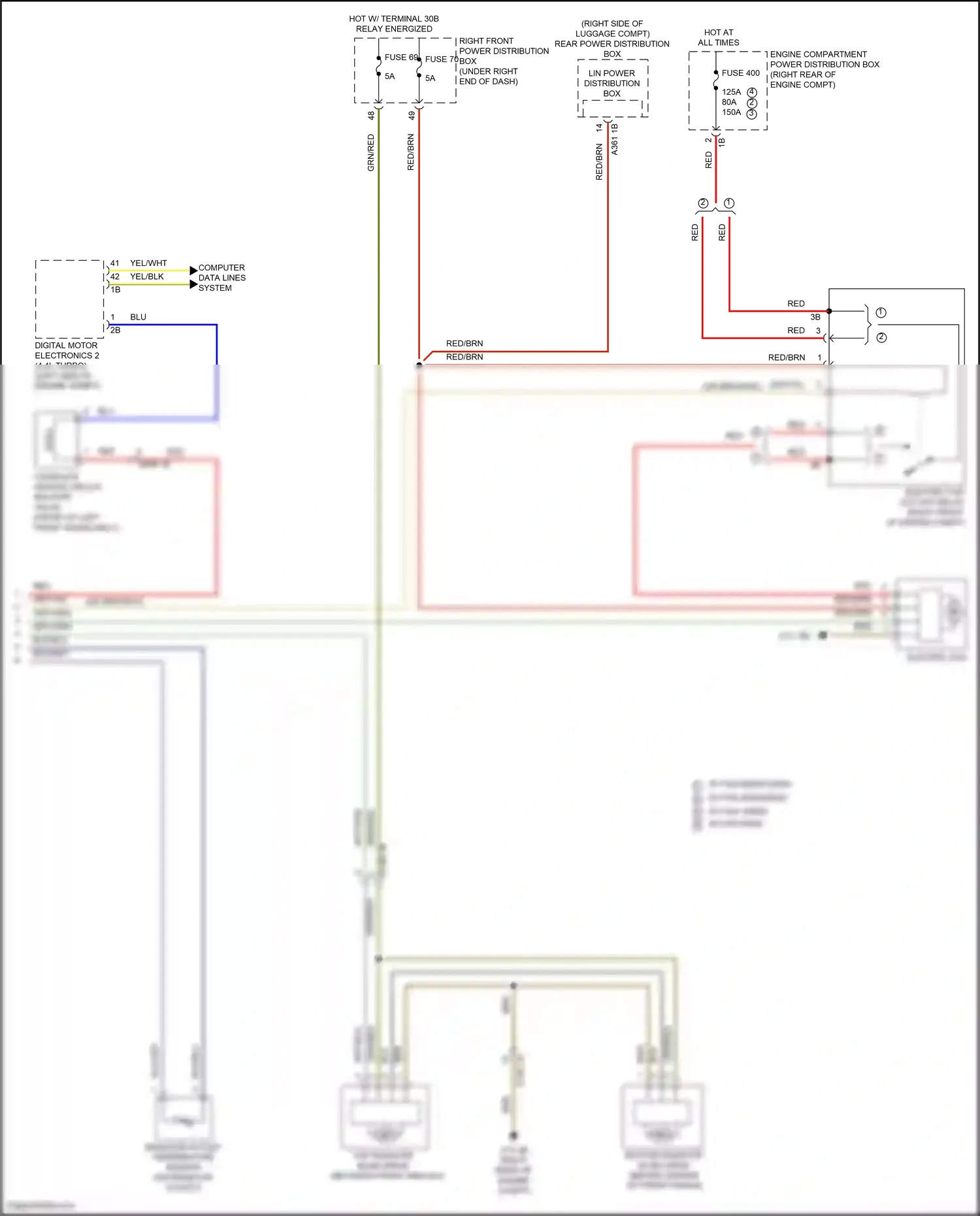 BMW X6 M F96 (2019-2023) engine compartment power distribution box wiring diagram  (2 of 14)