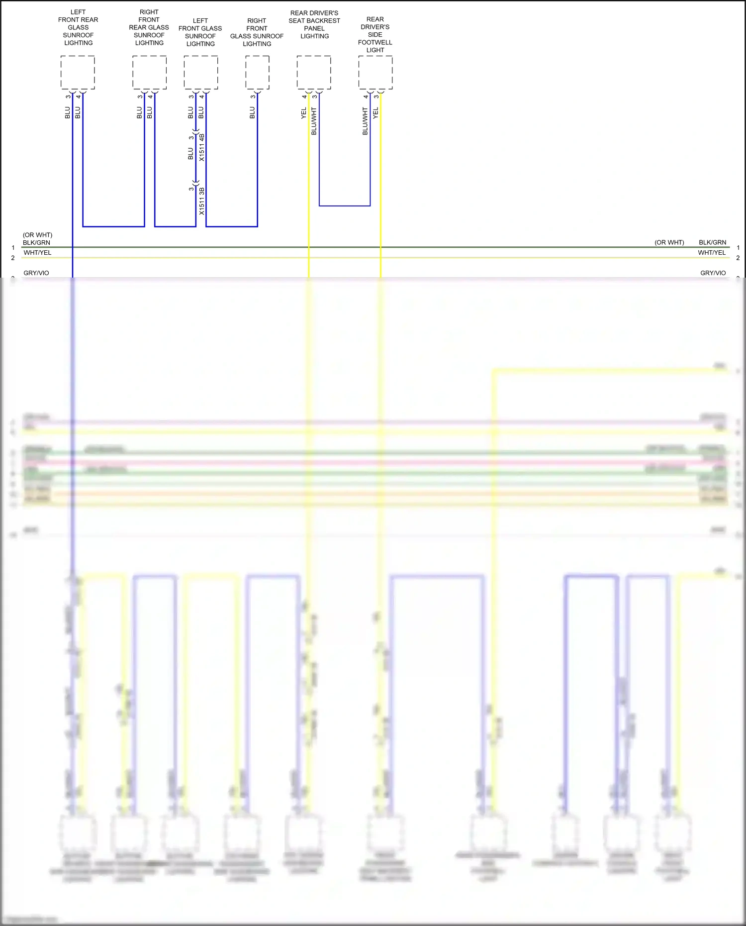 BMW X6 M F96 (2019-2023) front passenger seat backrest panel lighting wiring diagram  (1 of 1)