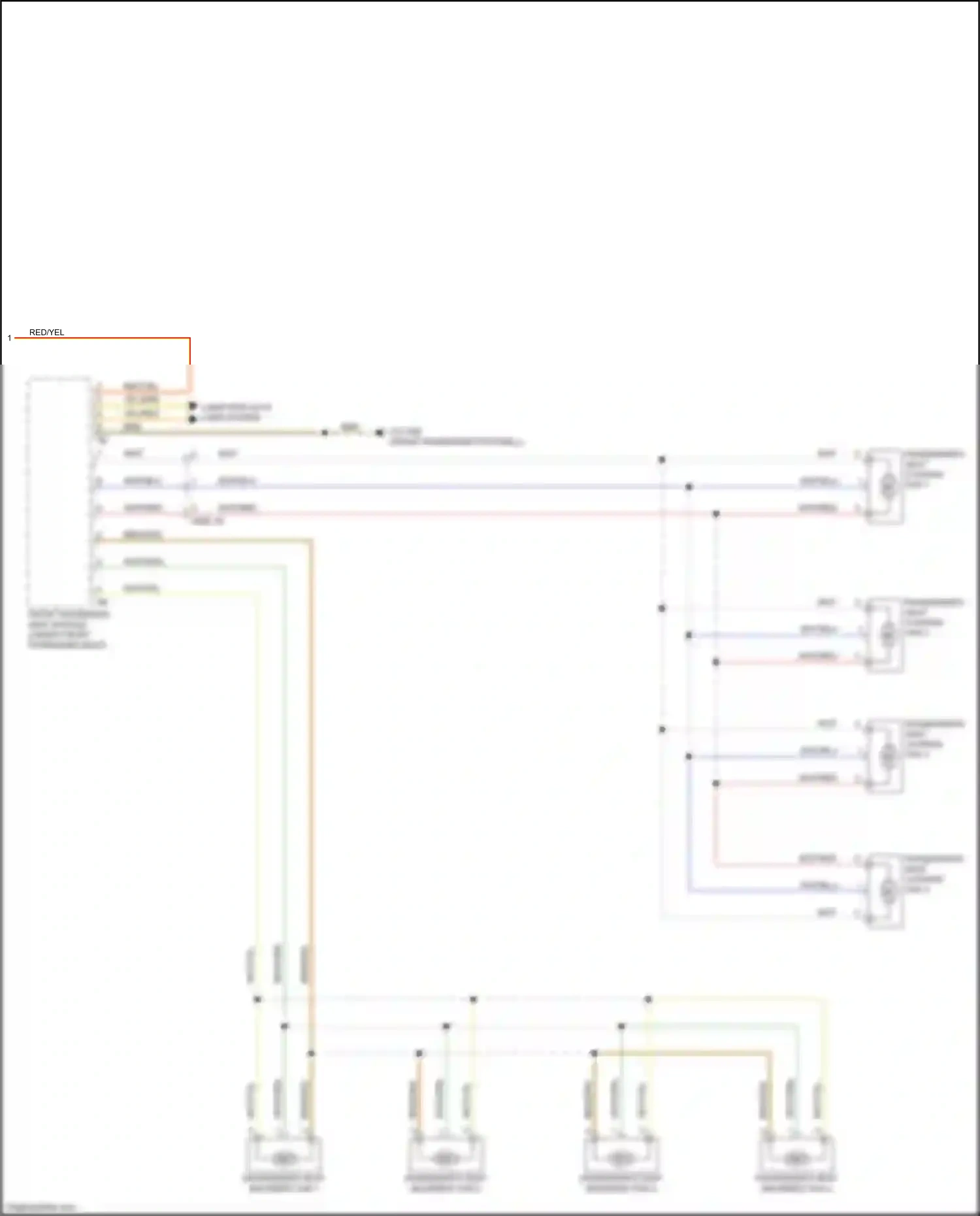 BMW X6 M F96 (2019-2023) front passenger seat module wiring diagram  (5 of 5)