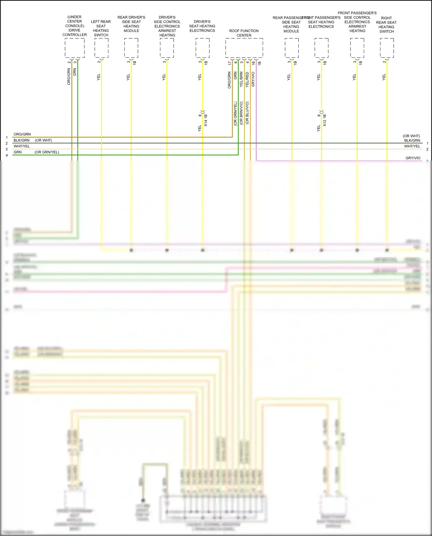 BMW X6 M F96 (2019-2023) front passenger's seat heating electronics wiring diagram  (1 of 1)