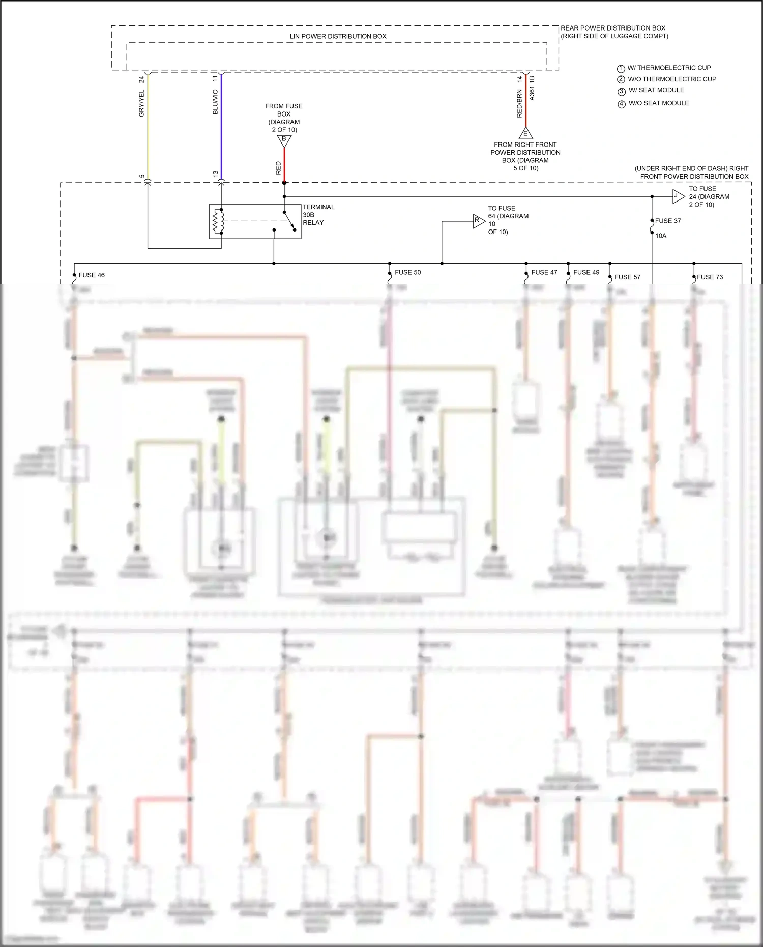 BMW X6 M F96 (2019-2023) front passenger's side control electronics armrest heating wiring diagram  (3 of 3)