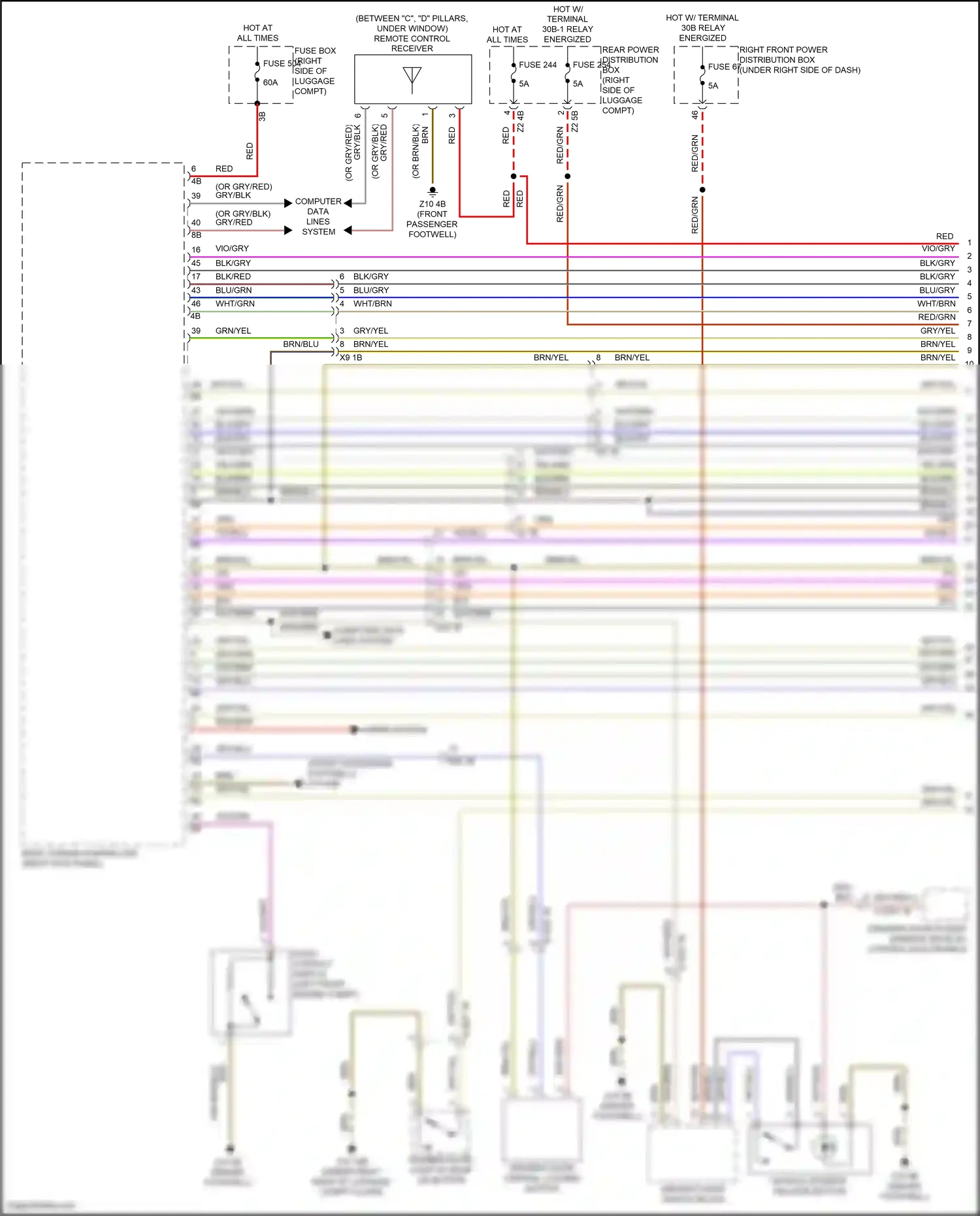 BMW X6 M F96 (2019-2023) (left front engine compt) wiring diagram  (1 of 2)