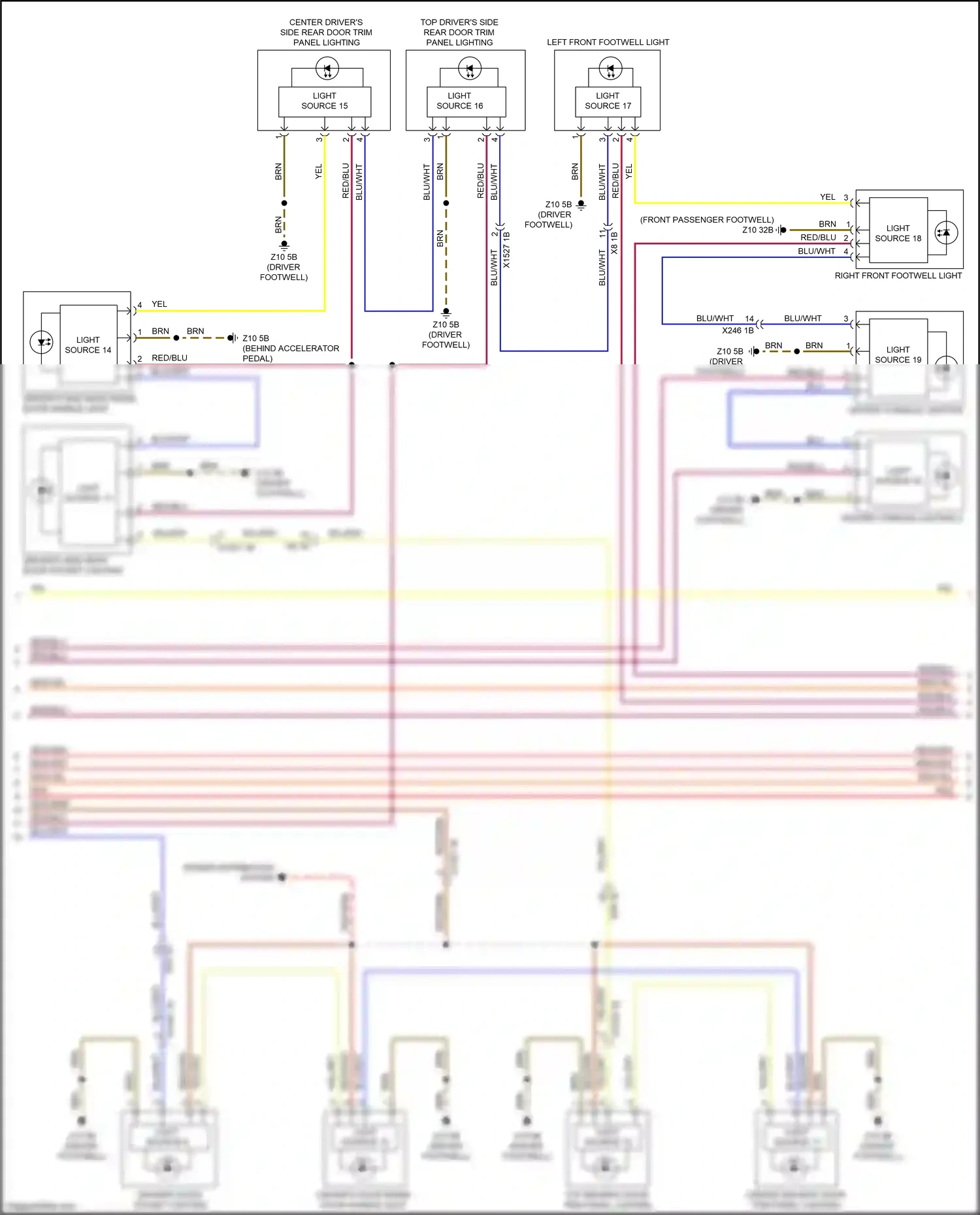 BMW X6 M F96 (2019-2023) light source 15 wiring diagram  (1 of 2)