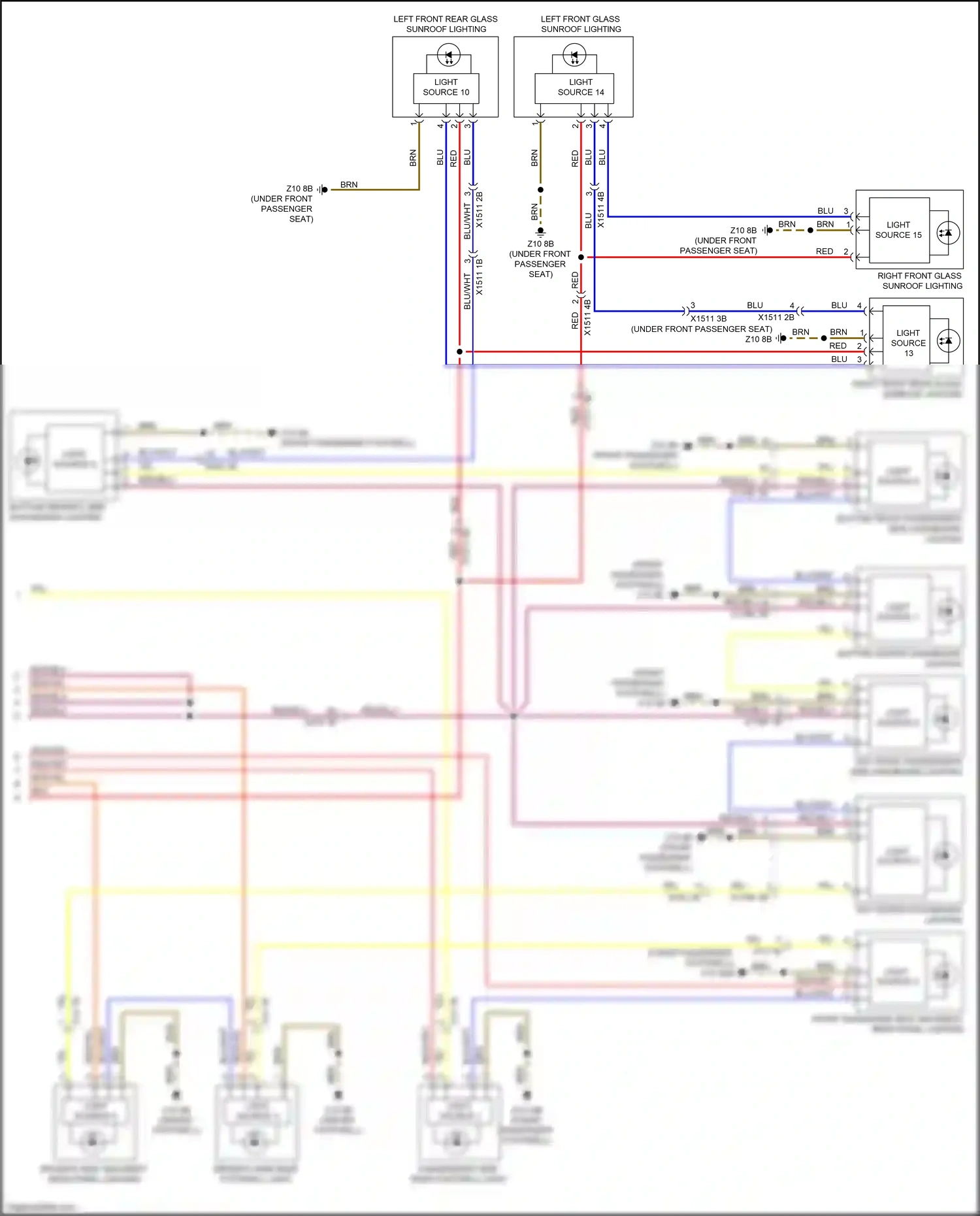 BMW X6 M F96 (2019-2023) light source 7 wiring diagram  (2 of 2)