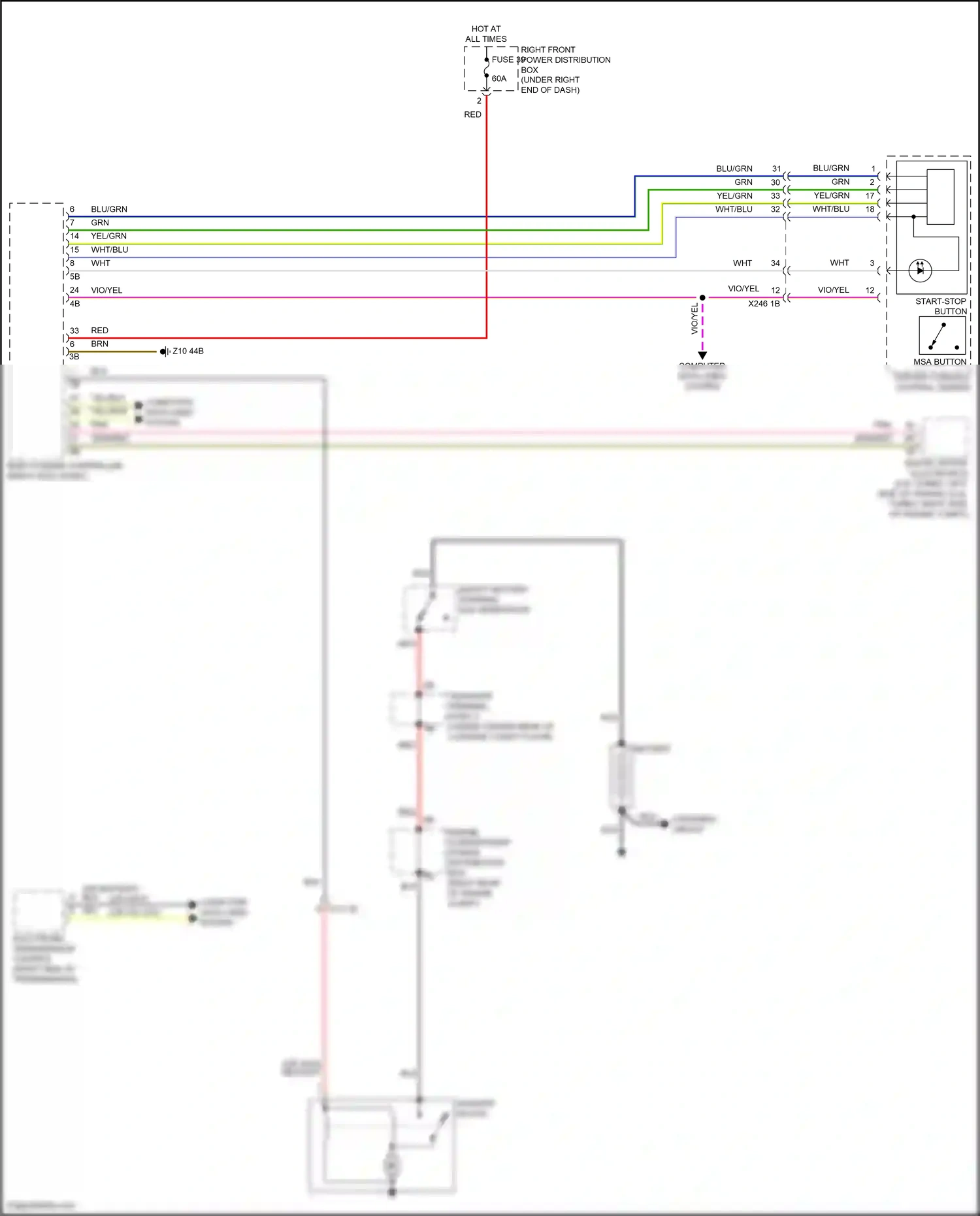 BMW X6 M F96 (2019-2023) msa button wiring diagram  (1 of 1)