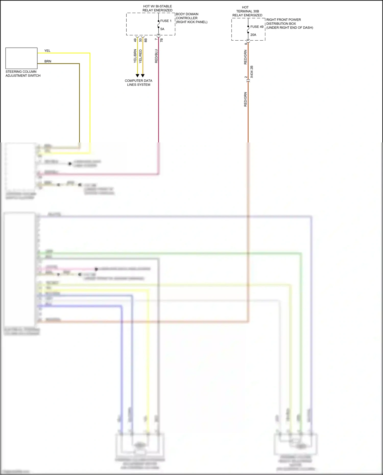 BMW X6 M F96 (2019-2023) steering column adjustment switch wiring diagram  (1 of 1)